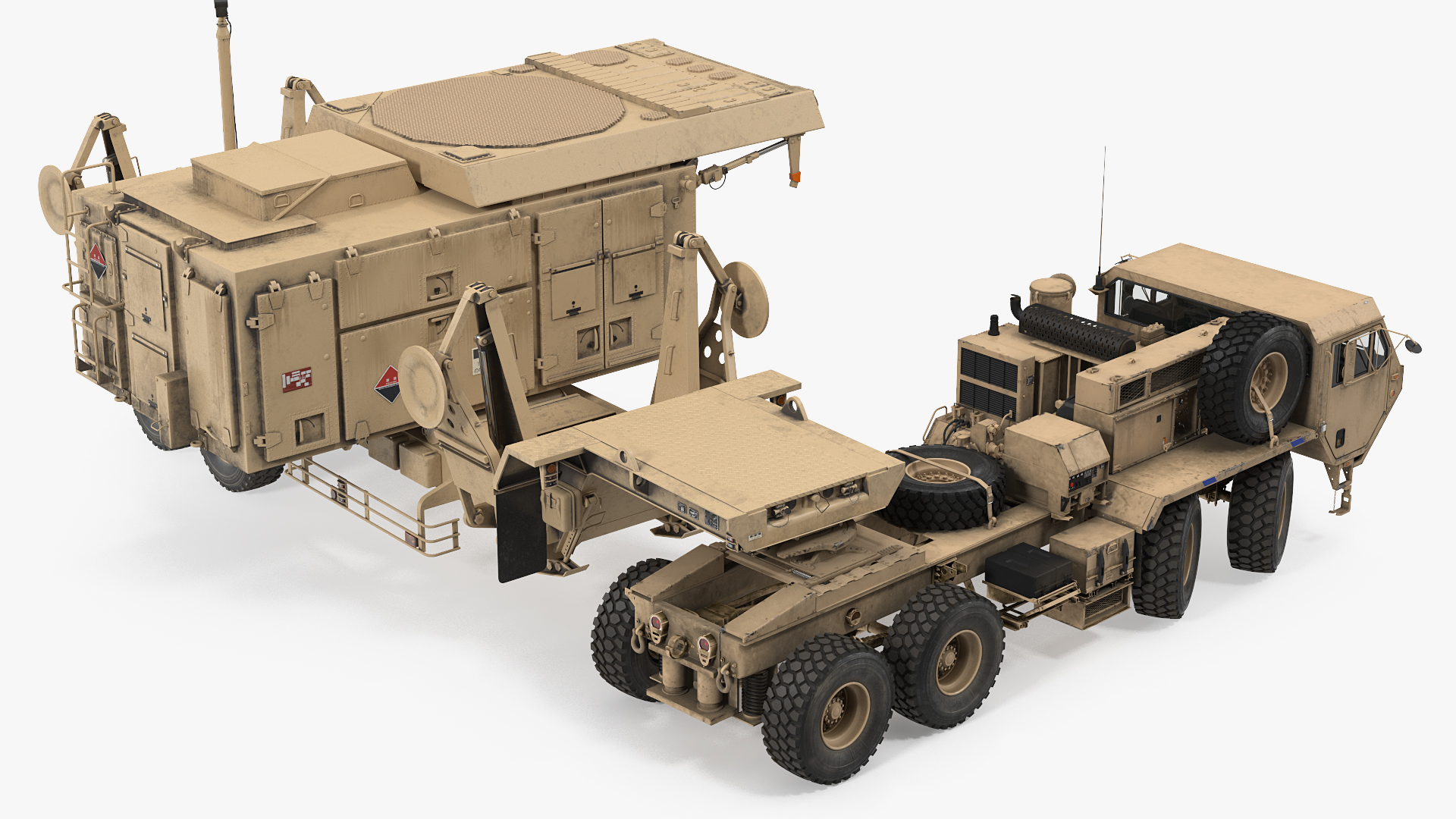 HEMTT M985 with AN MPQ53 Radar Desert Rigged 3D model