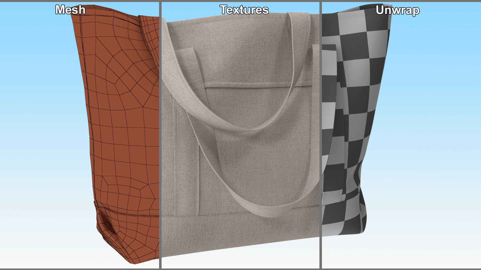 Canvas Tote Bag Standing 3D model