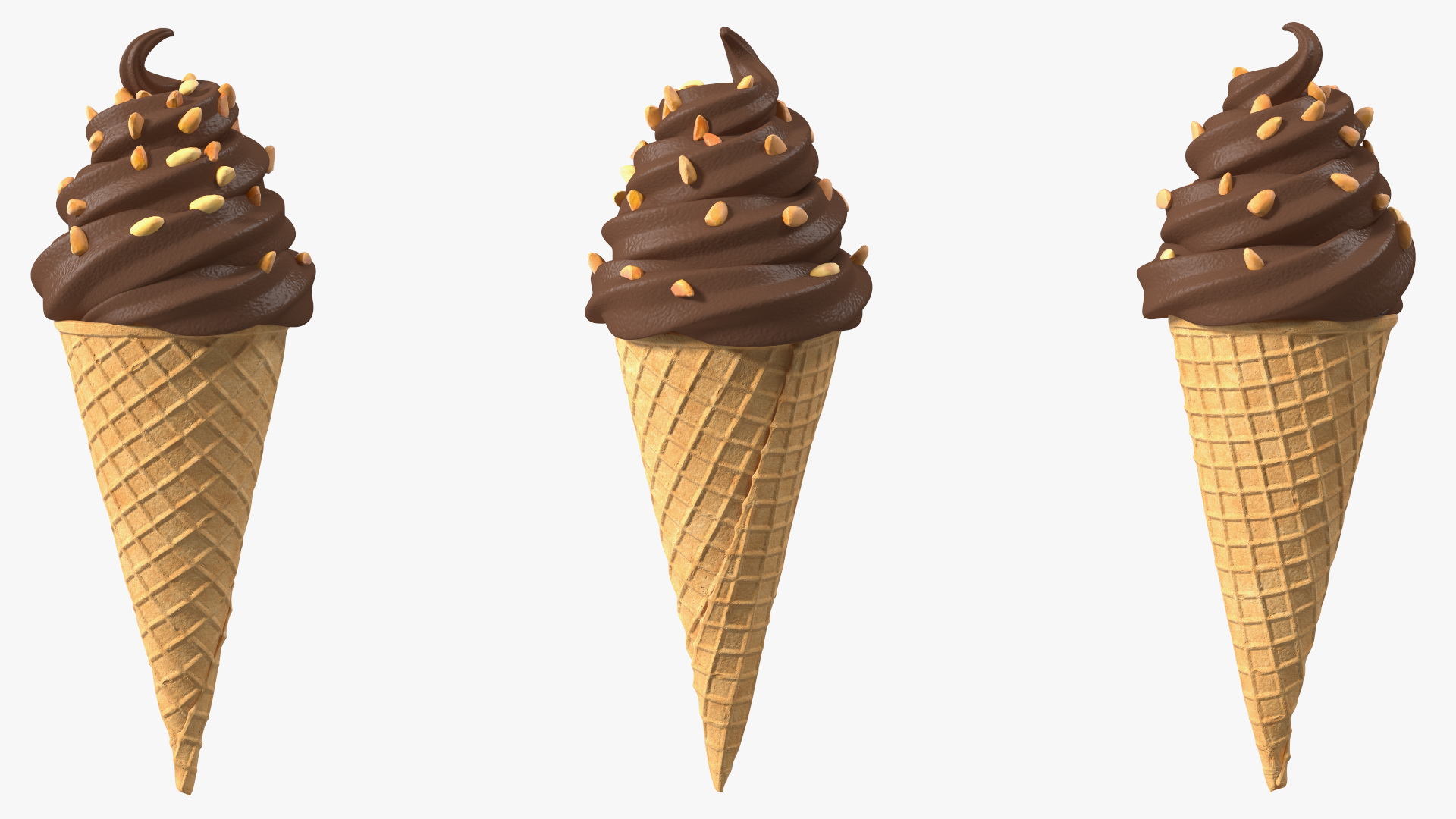 Chocolate Ice Cream With Nuts 3D model