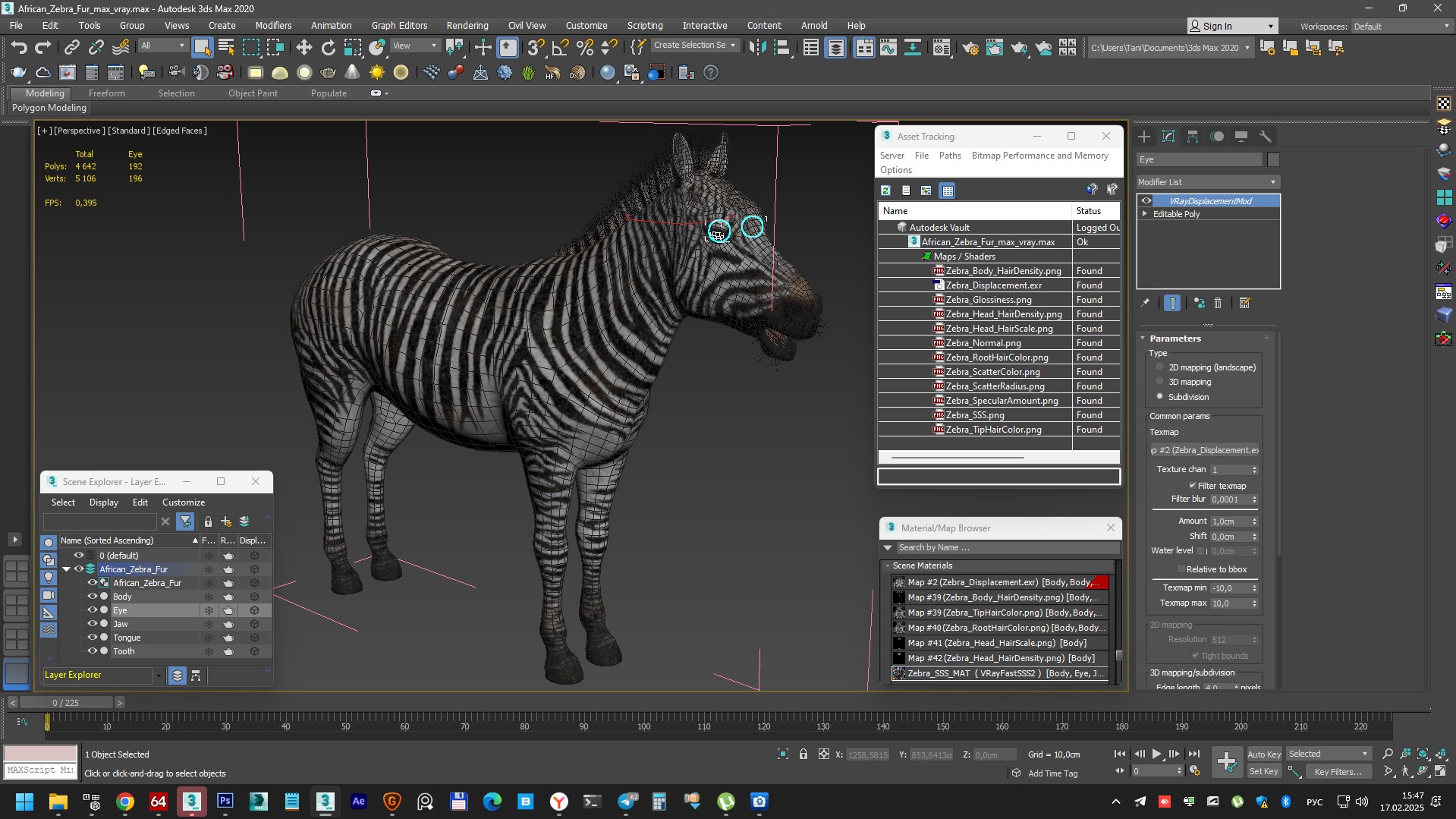 African Zebra Fur 3D