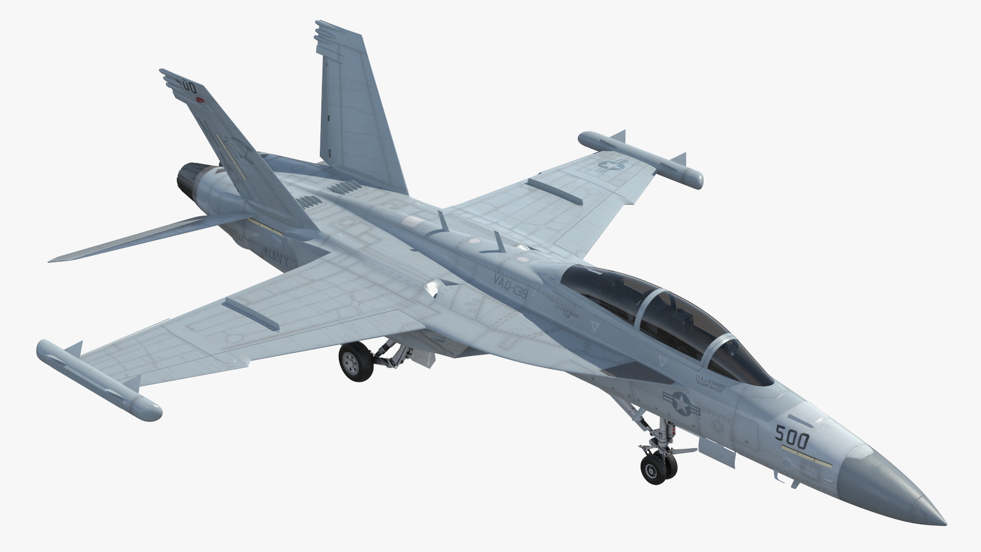 3D model Aircraft Boeing EA-18G without Armament Rigged for Maya