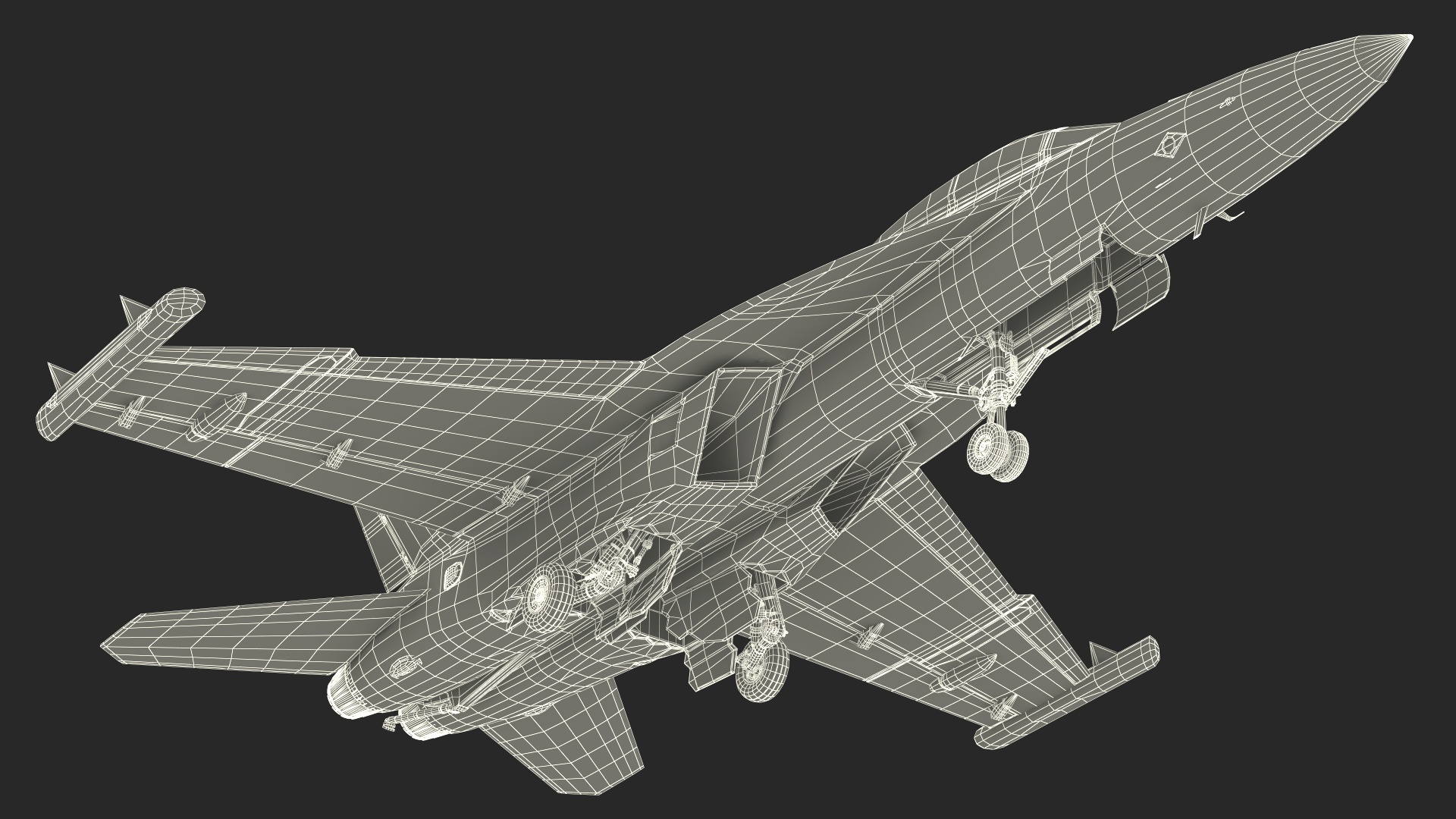 3D model Aircraft Boeing EA-18G without Armament Rigged for Maya