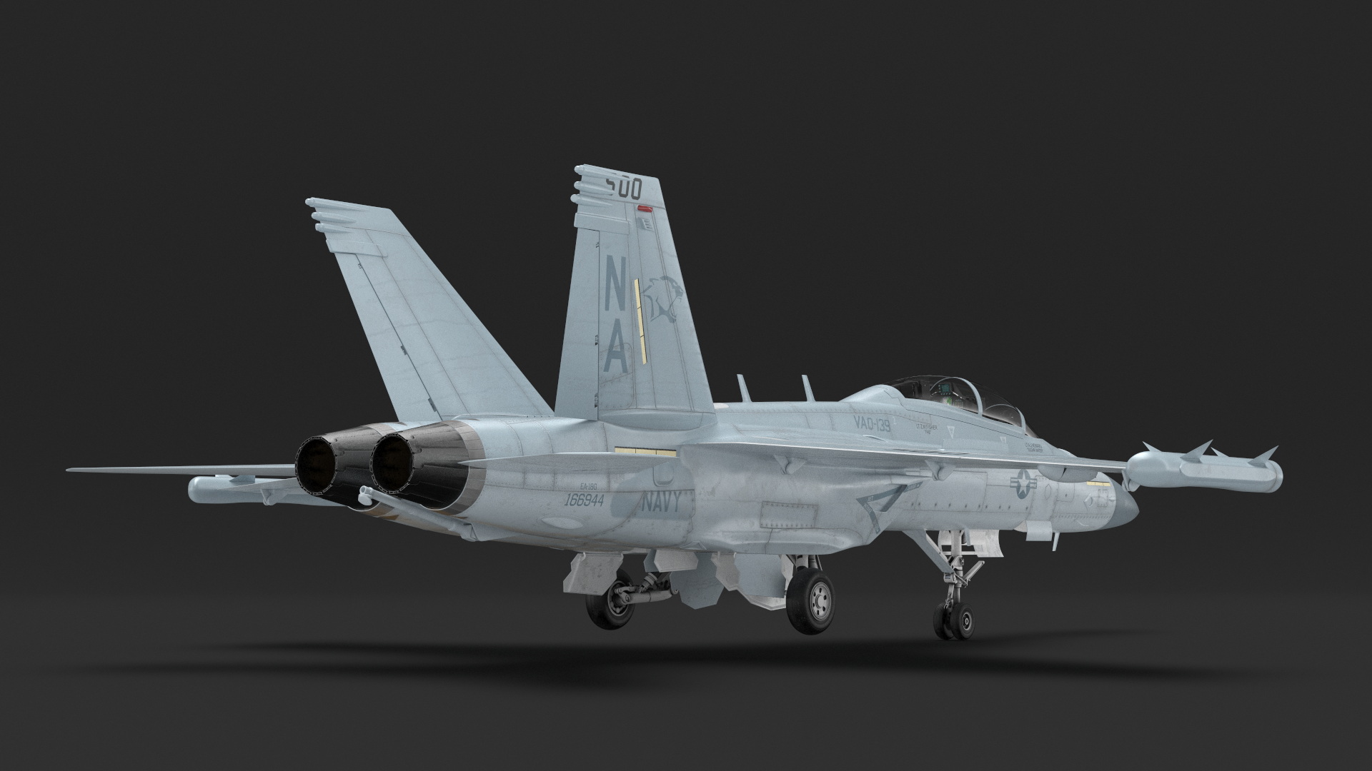 3D model Aircraft Boeing EA-18G without Armament Rigged for Maya