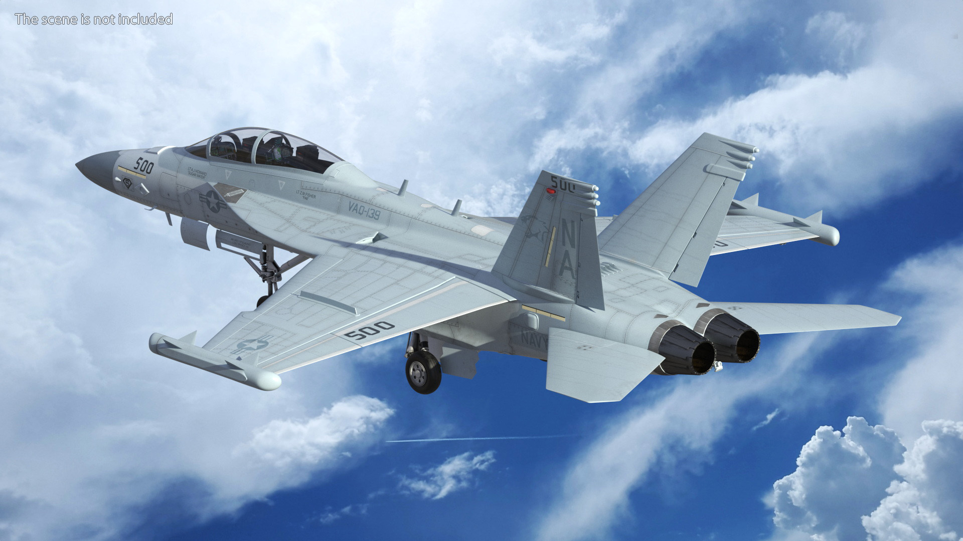 3D model Aircraft Boeing EA-18G without Armament Rigged for Maya