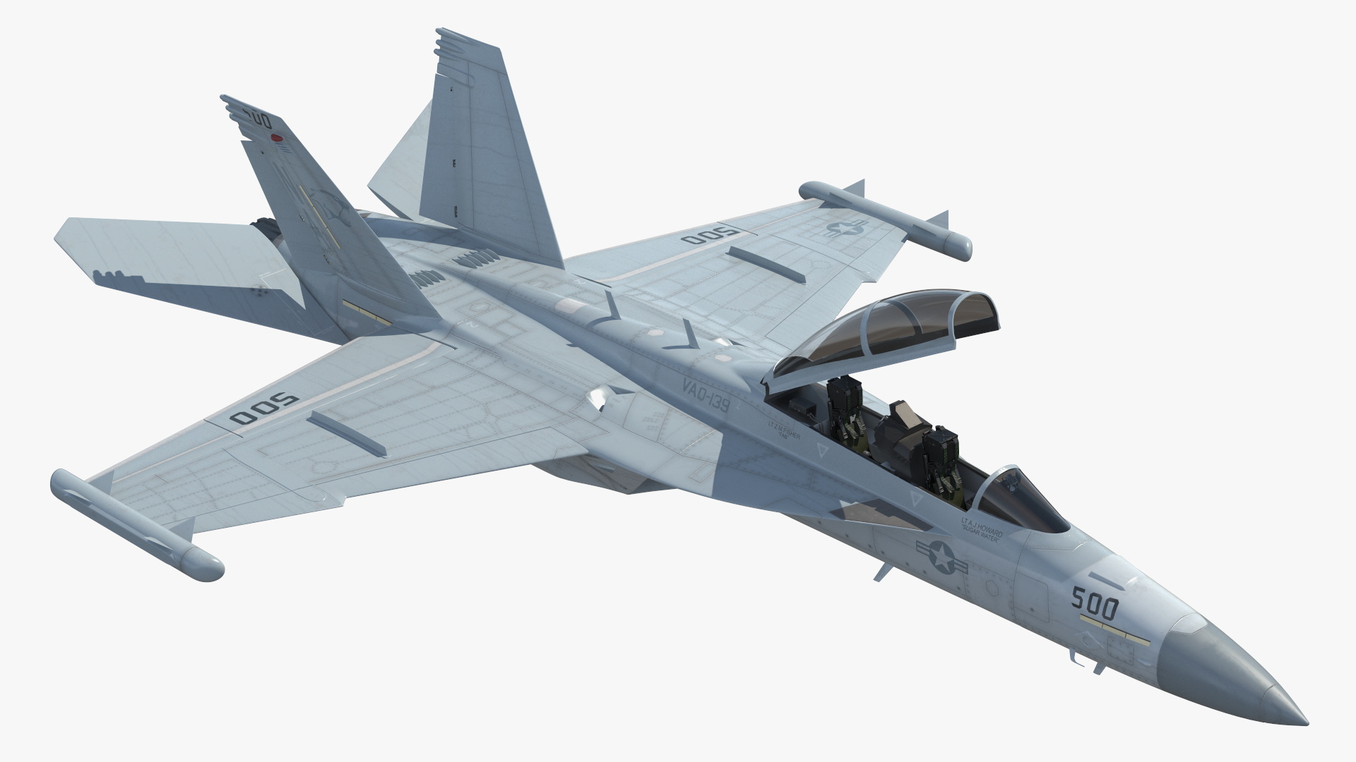 3D model Aircraft Boeing EA-18G without Armament Rigged for Maya