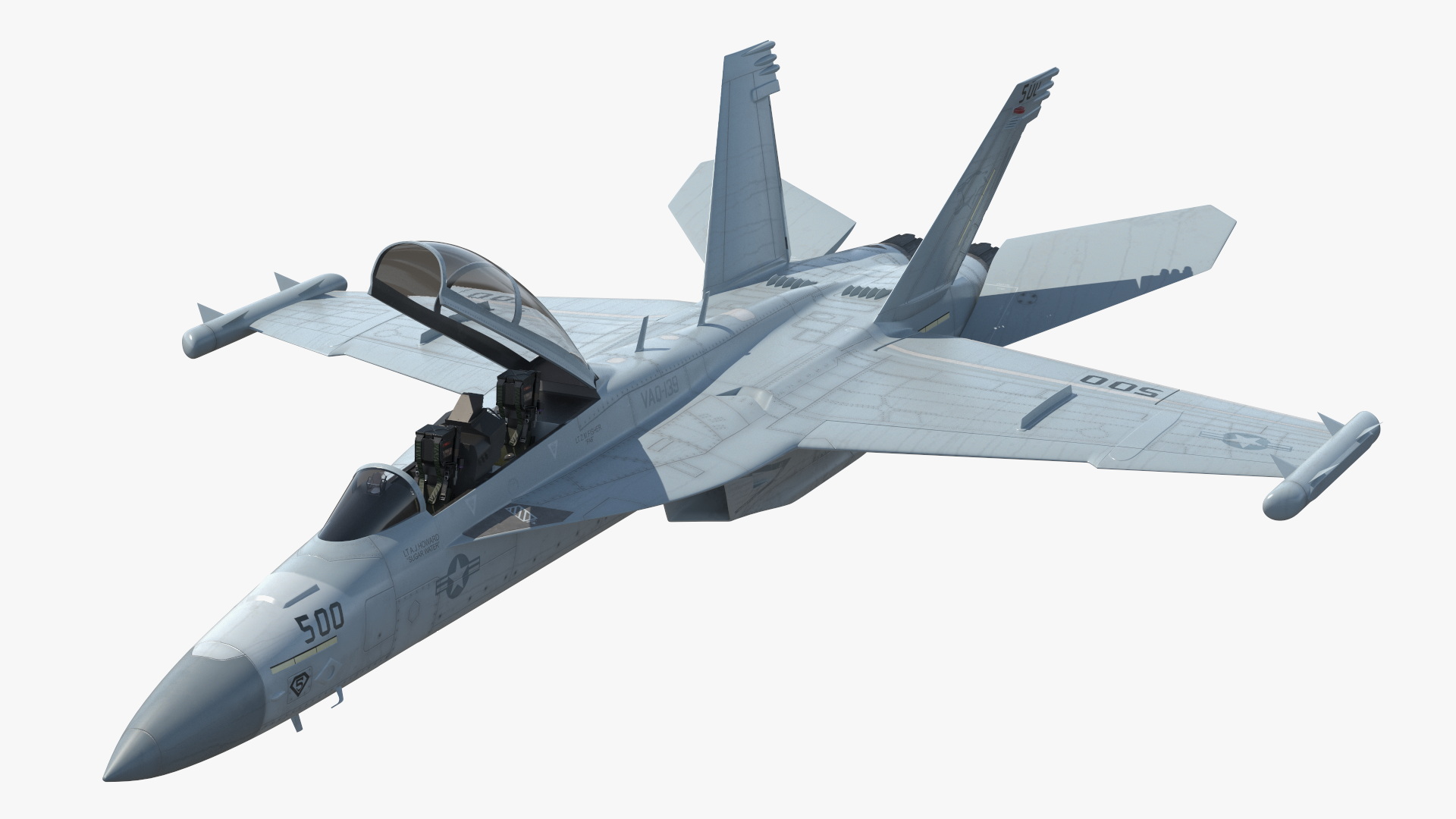 3D model Aircraft Boeing EA-18G without Armament Rigged for Maya