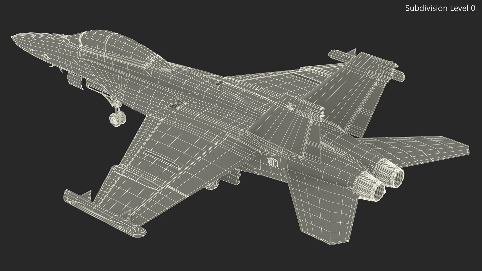 3D model Aircraft Boeing EA-18G without Armament Rigged for Maya