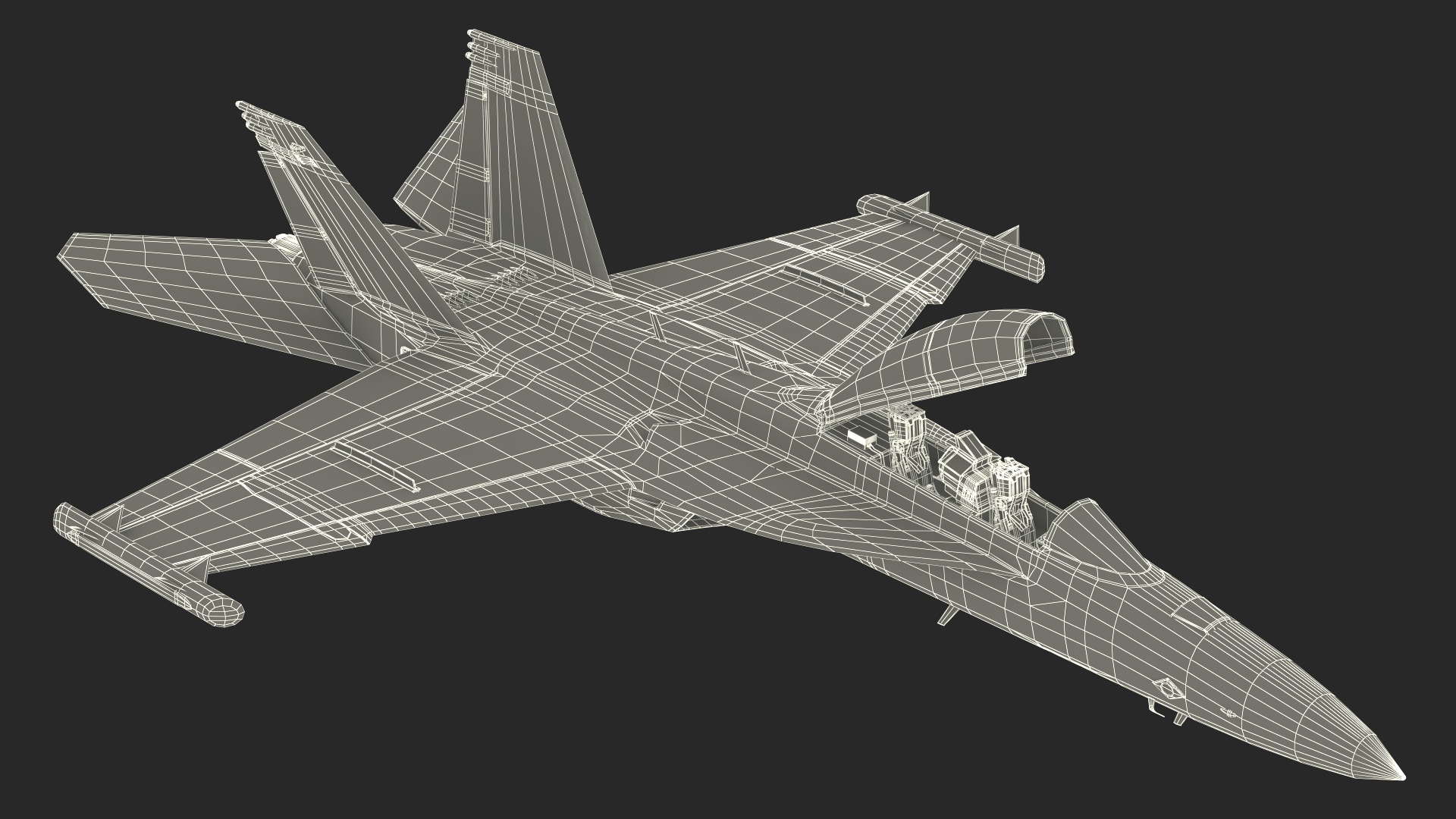 3D model Aircraft Boeing EA-18G without Armament Rigged for Maya