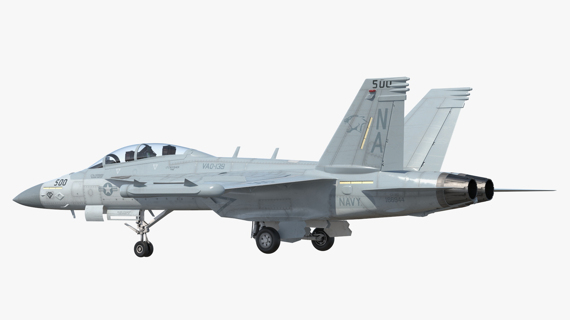 3D model Aircraft Boeing EA-18G without Armament Rigged for Maya