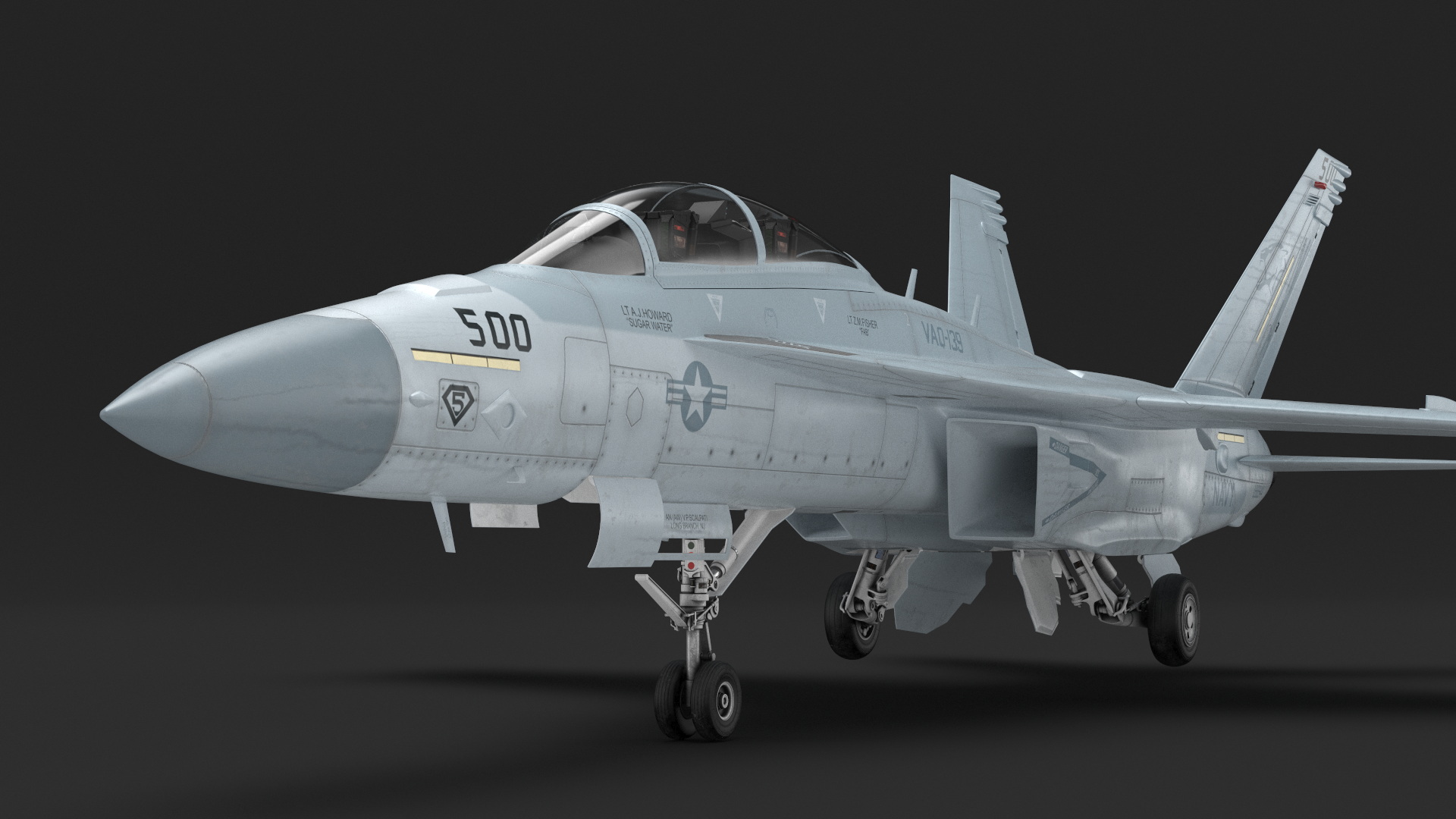 3D model Aircraft Boeing EA-18G without Armament Rigged for Maya