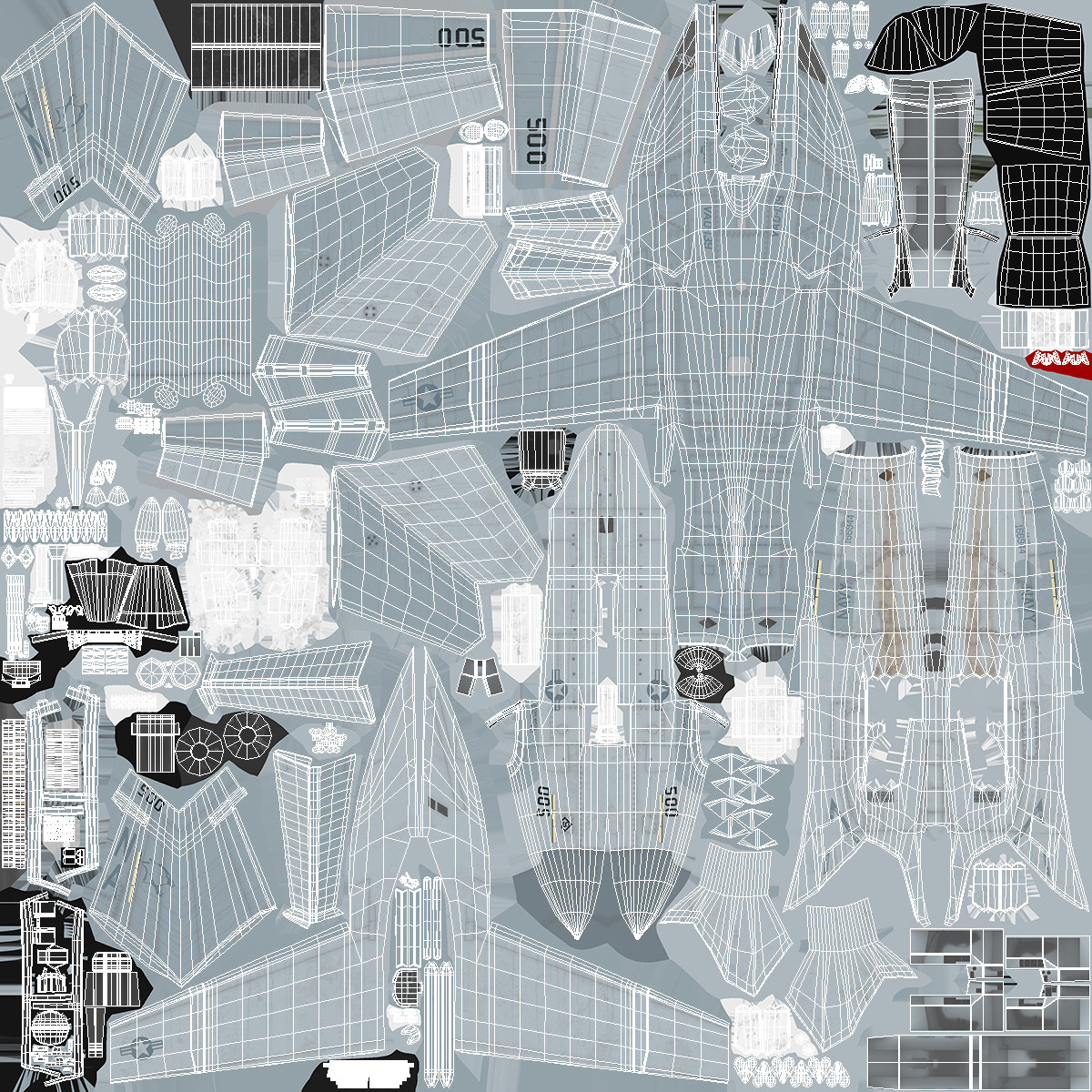 3D model Aircraft Boeing EA-18G without Armament Rigged for Maya