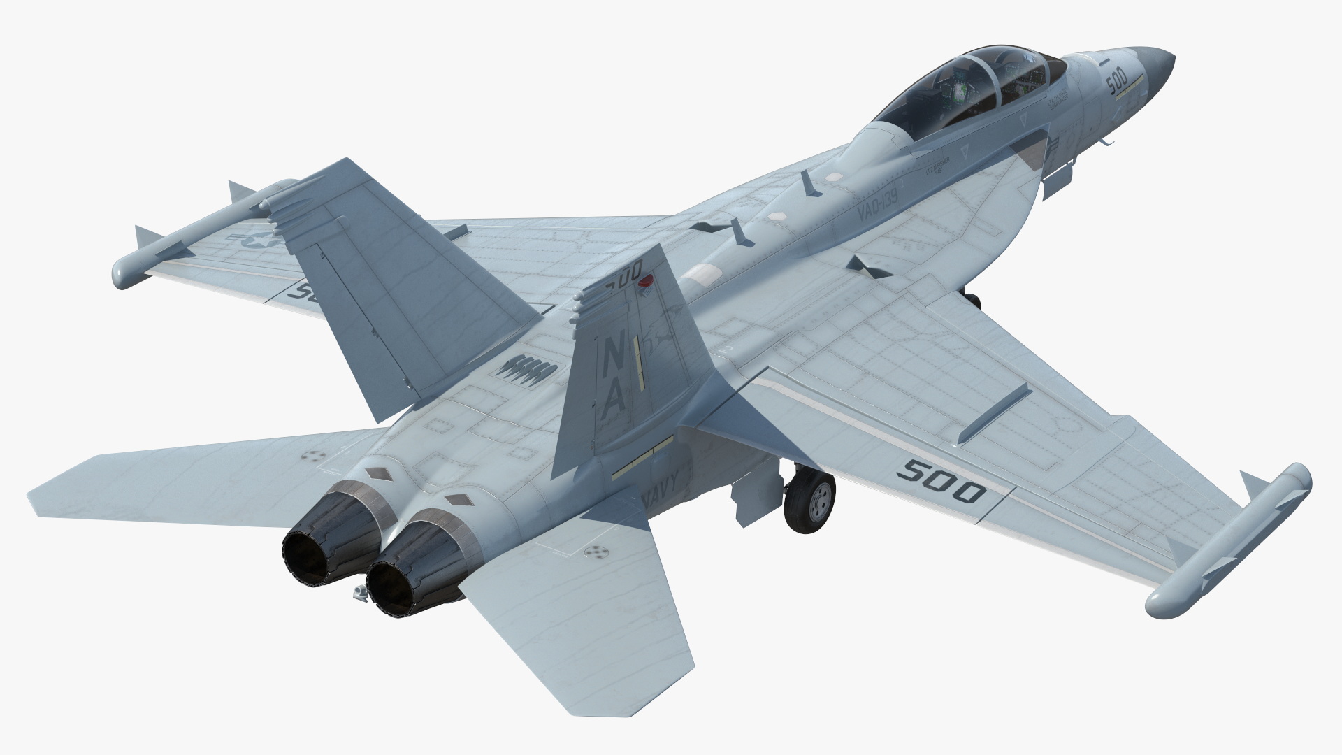 3D model Aircraft Boeing EA-18G without Armament Rigged for Maya