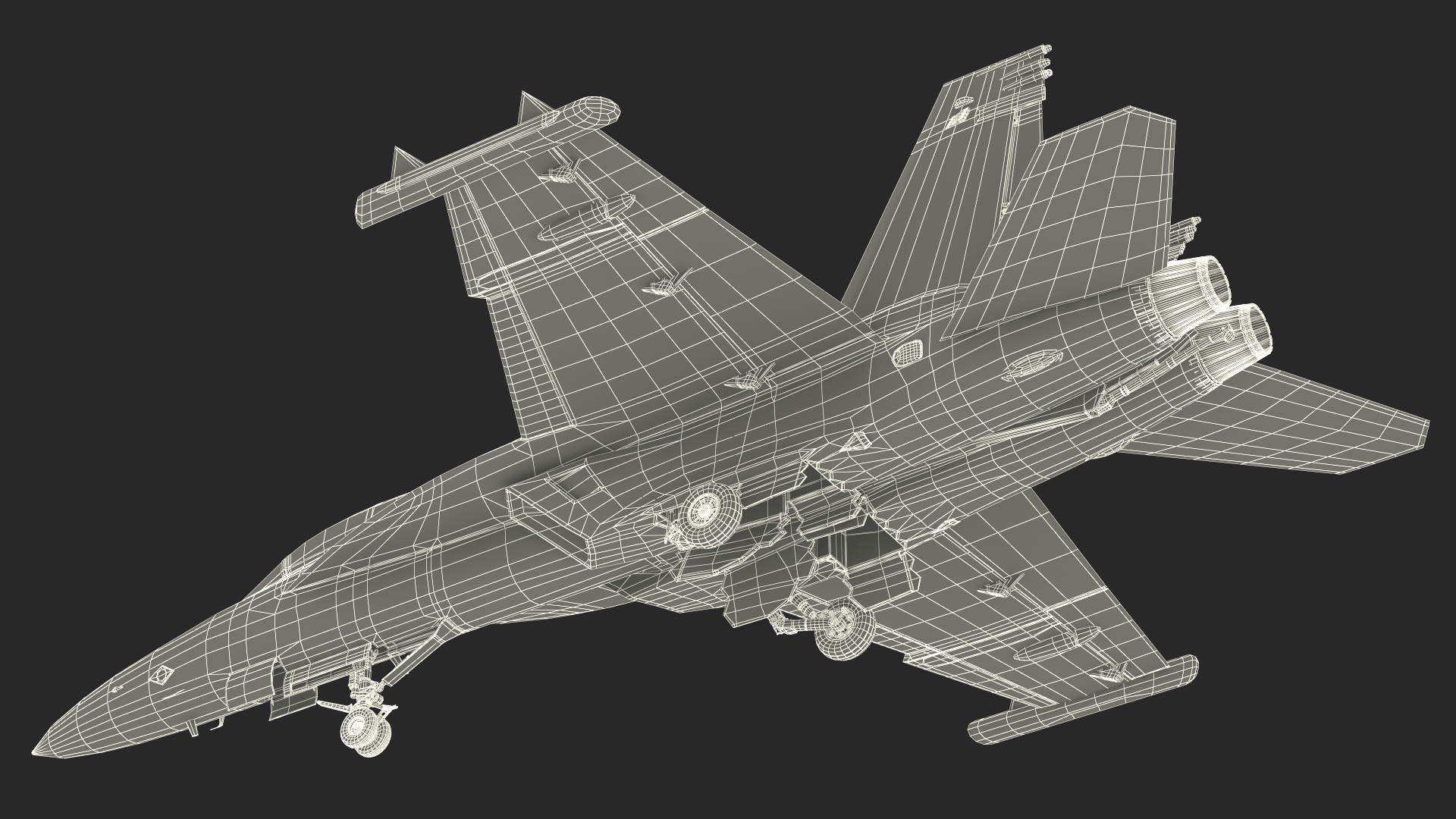 3D model Aircraft Boeing EA-18G without Armament Rigged for Maya