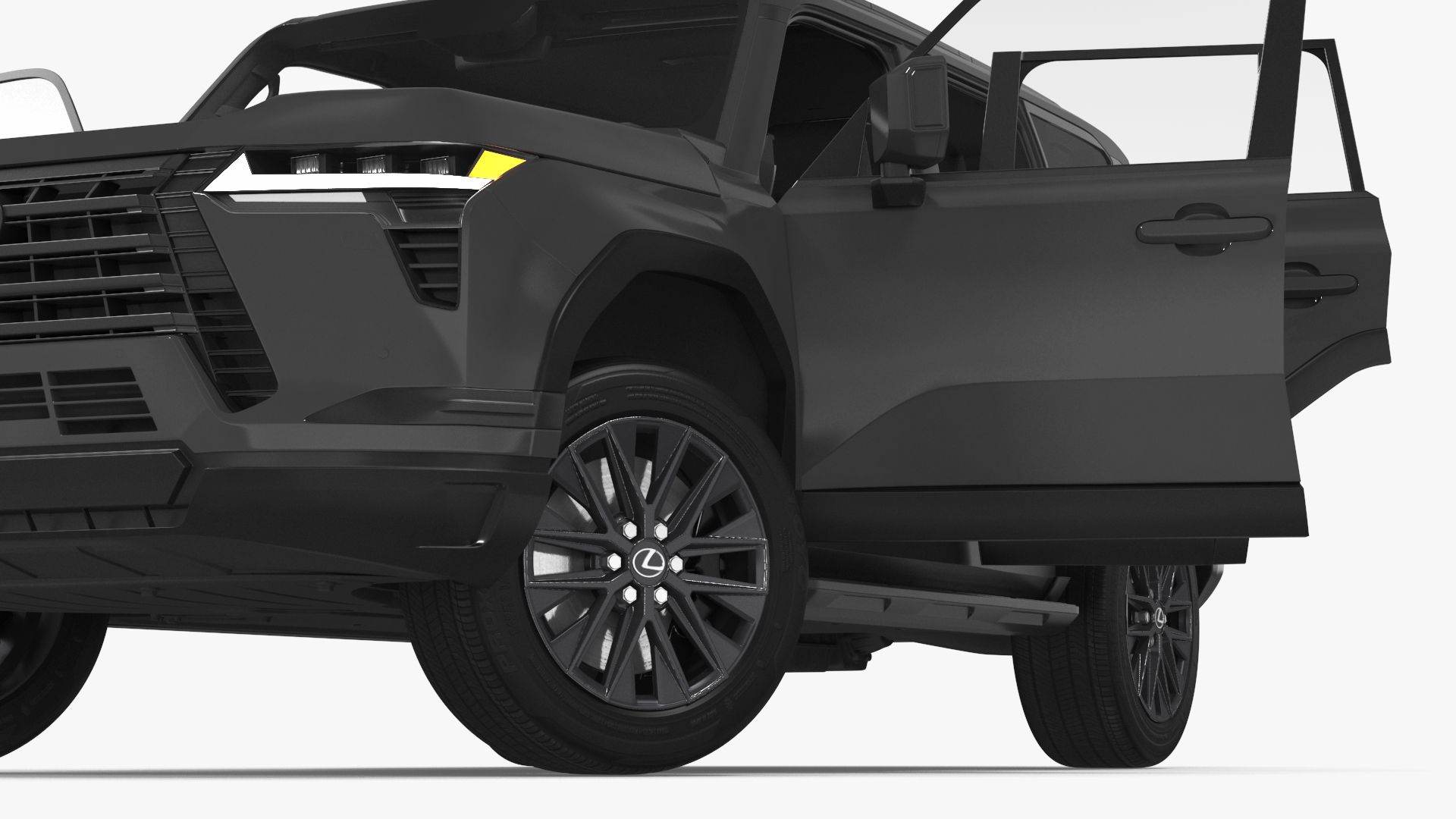 3D Lexus GX 550 Premium 2024 Gray Rigged for Cinema 4D