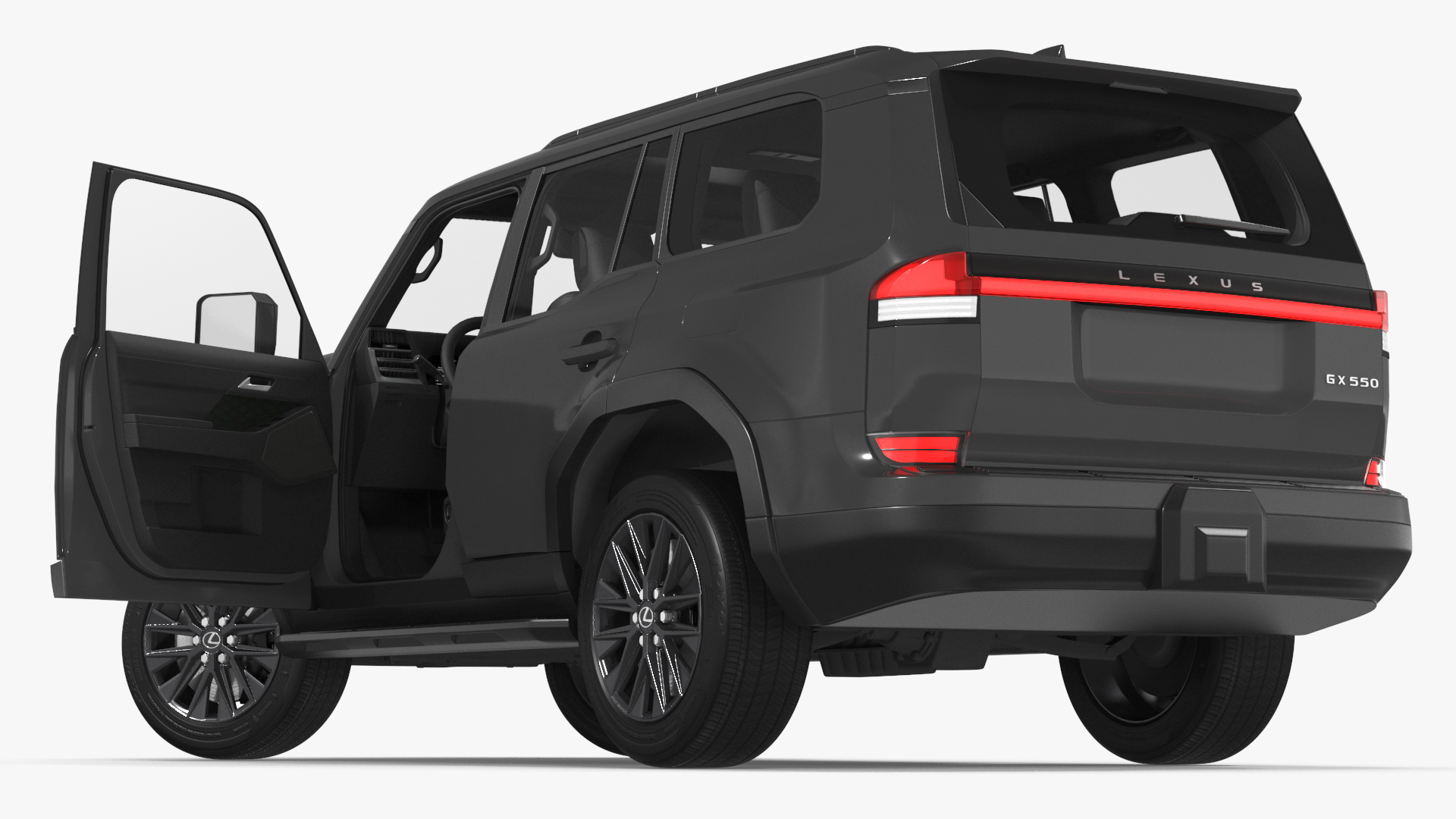 3D Lexus GX 550 Premium 2024 Gray Rigged for Cinema 4D