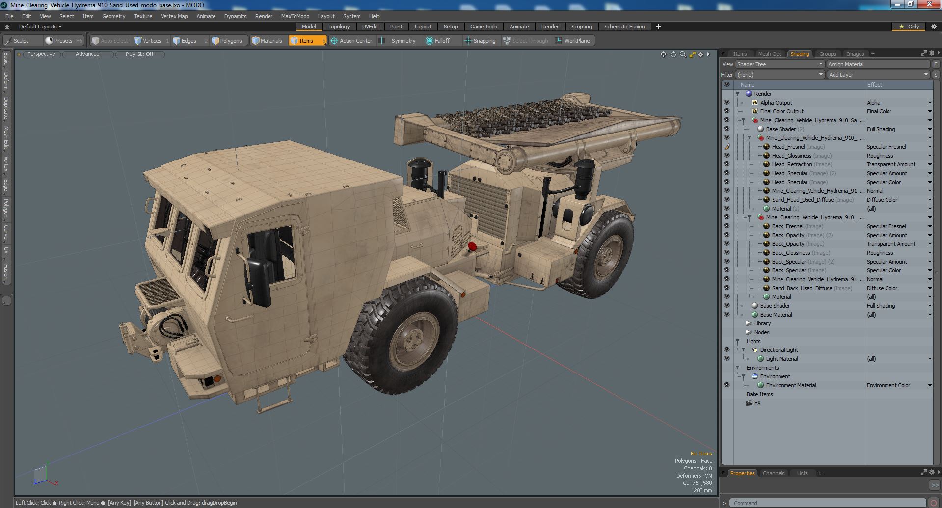 3D Mine Clearing Vehicle Hydrema 910 Sand Used model