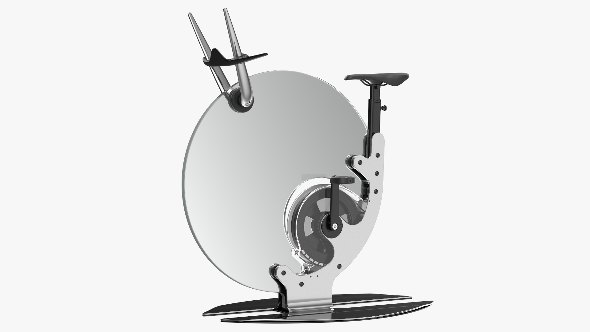 3D Futuristic Exercise Bike Ciclotte Steel Rigged