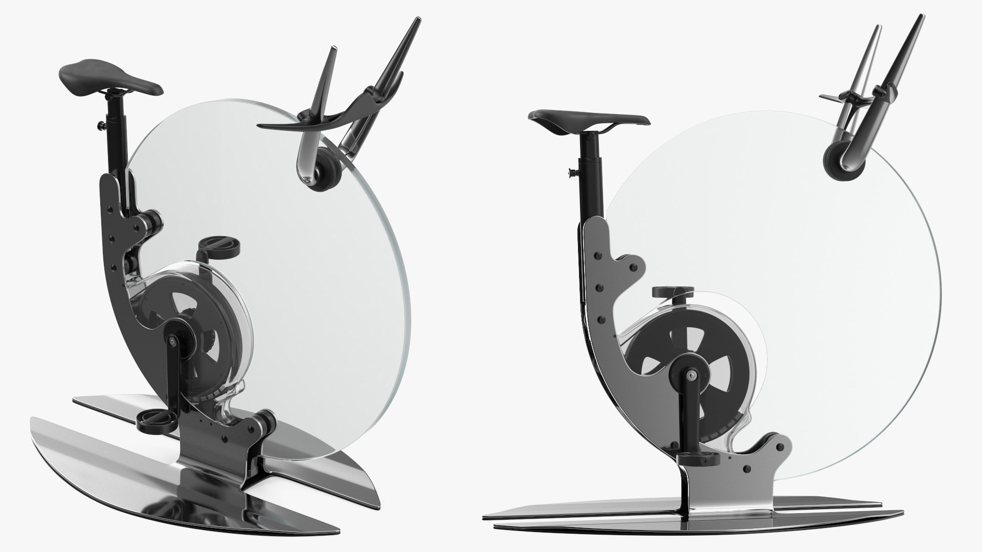 3D Futuristic Exercise Bike Ciclotte Steel Rigged