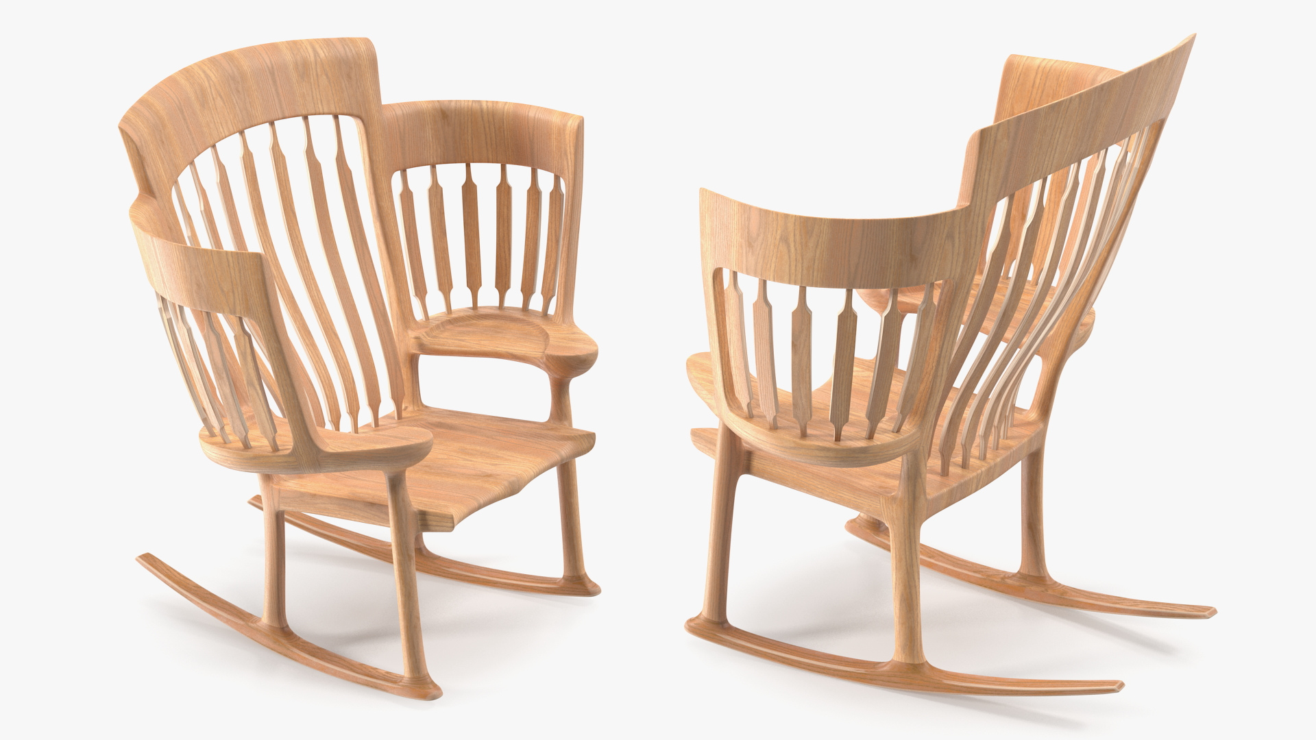 3D model Triple Rocking Chair