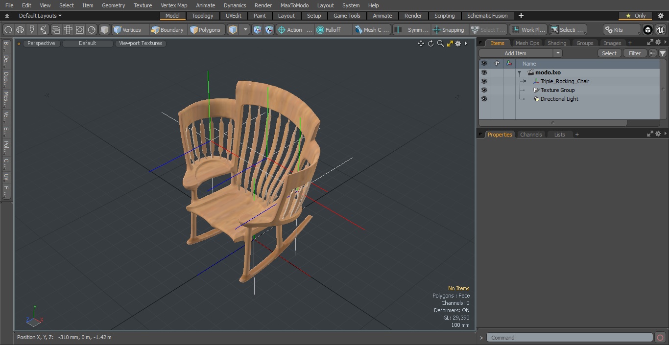 3D model Triple Rocking Chair