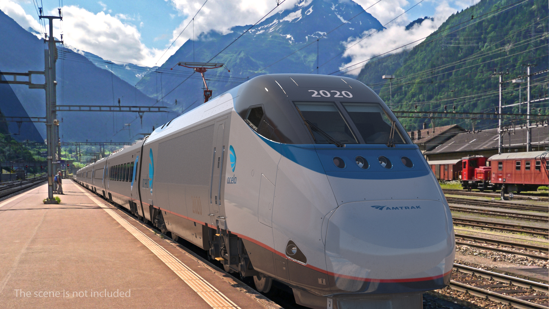 3D Amtrak Acela Express Locomotive