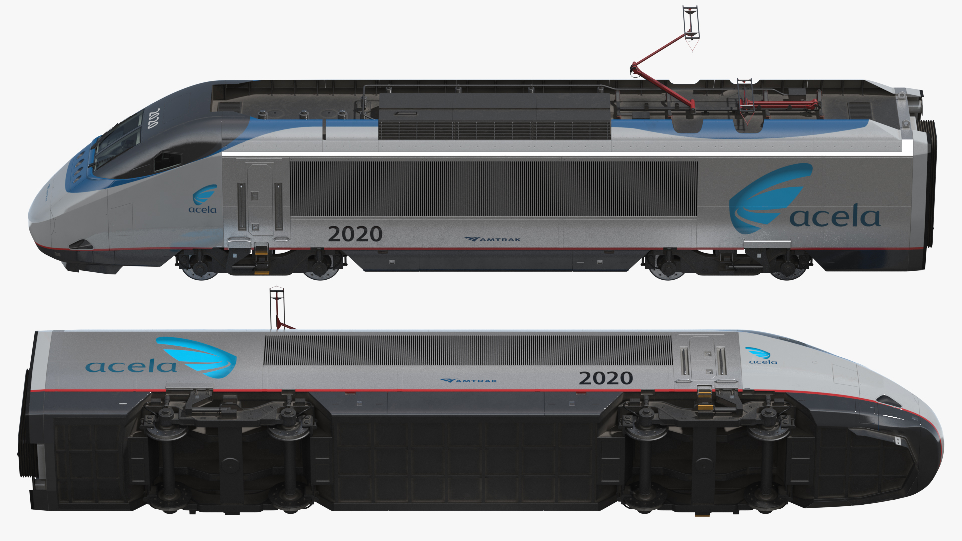 3D Amtrak Acela Express Locomotive