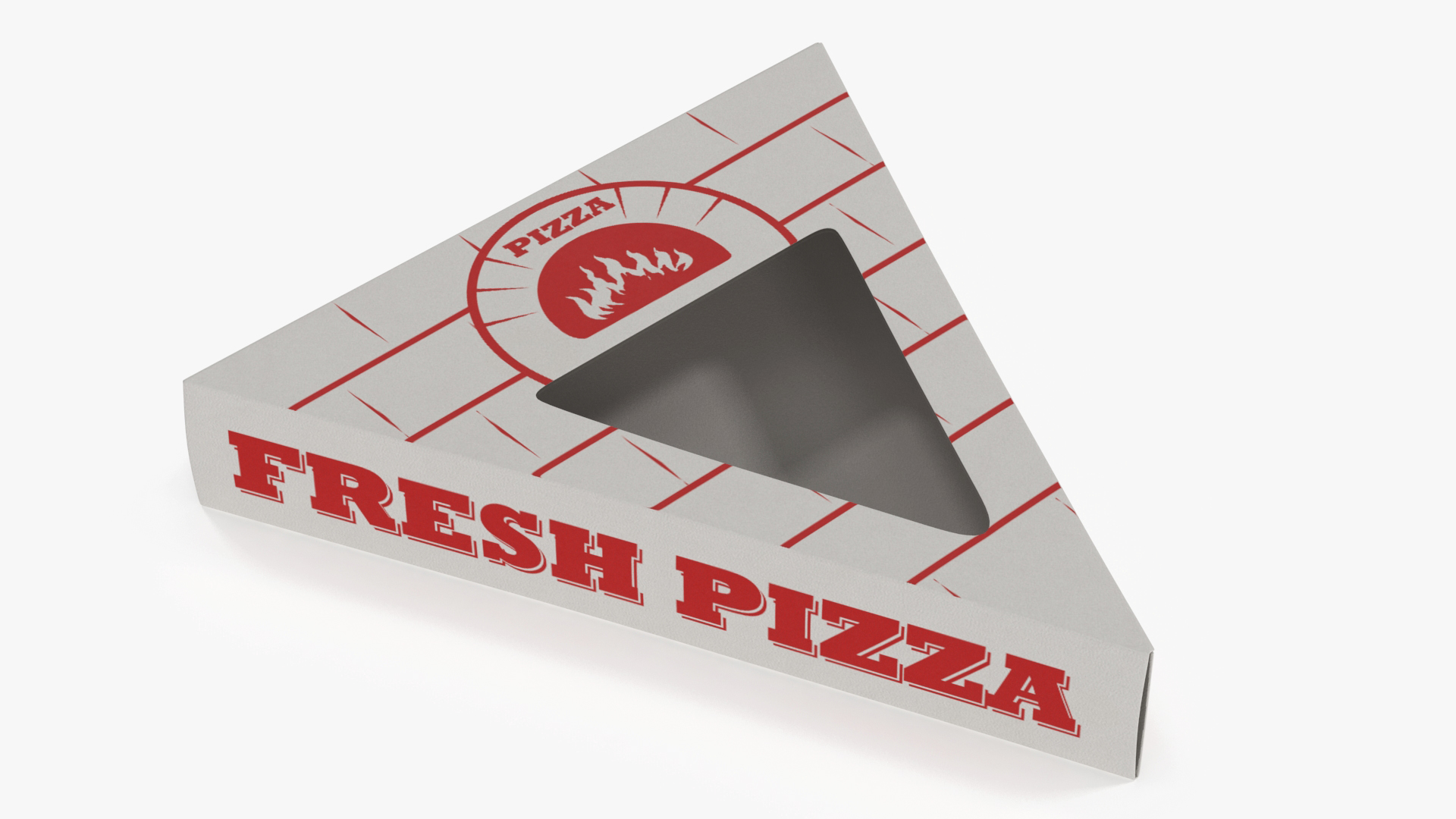 3D Triangle Pizza Slice Packaging Box with Window