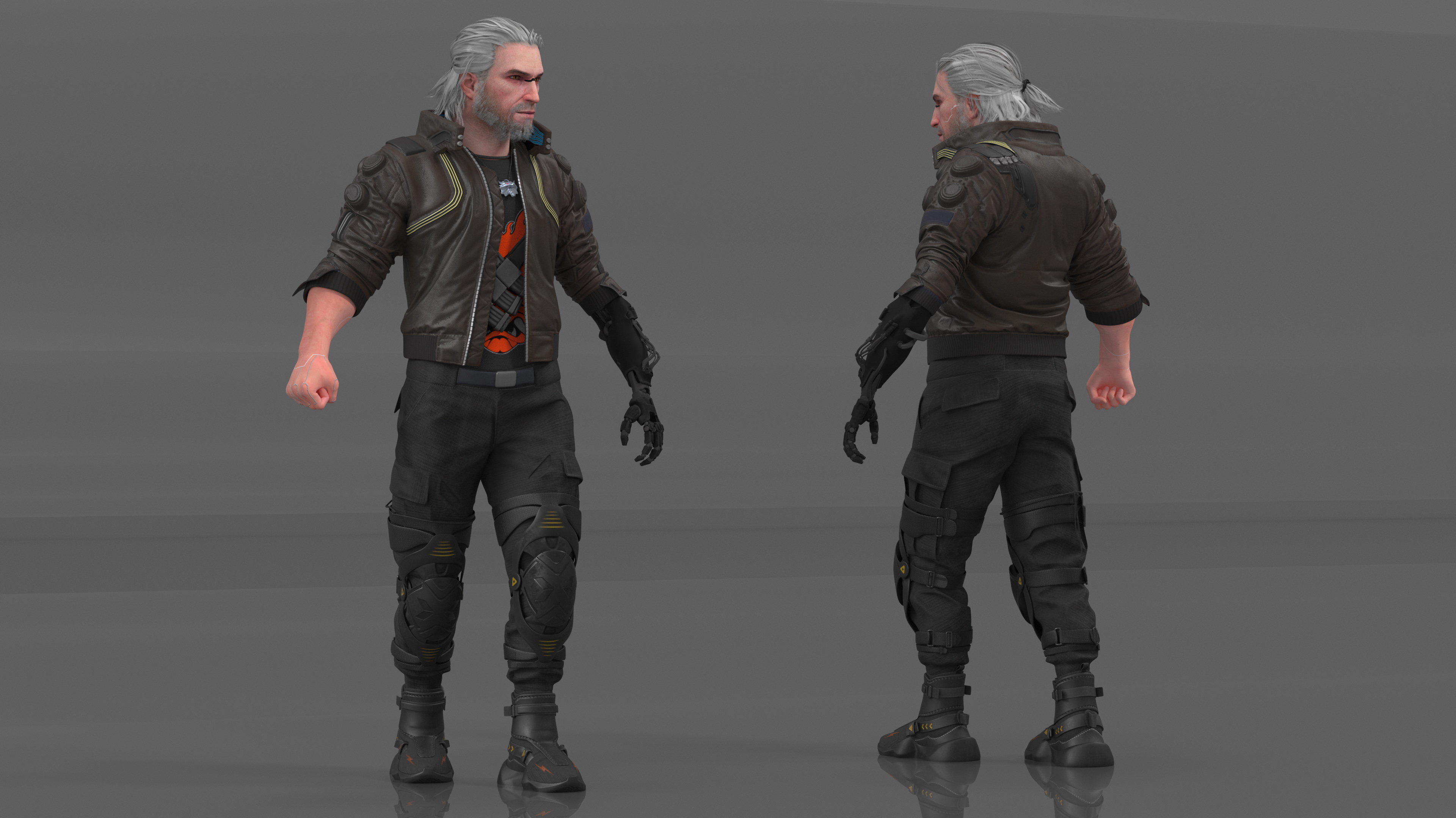 Cyberpunk 2077 Character Geralt Walking Pose 3D model