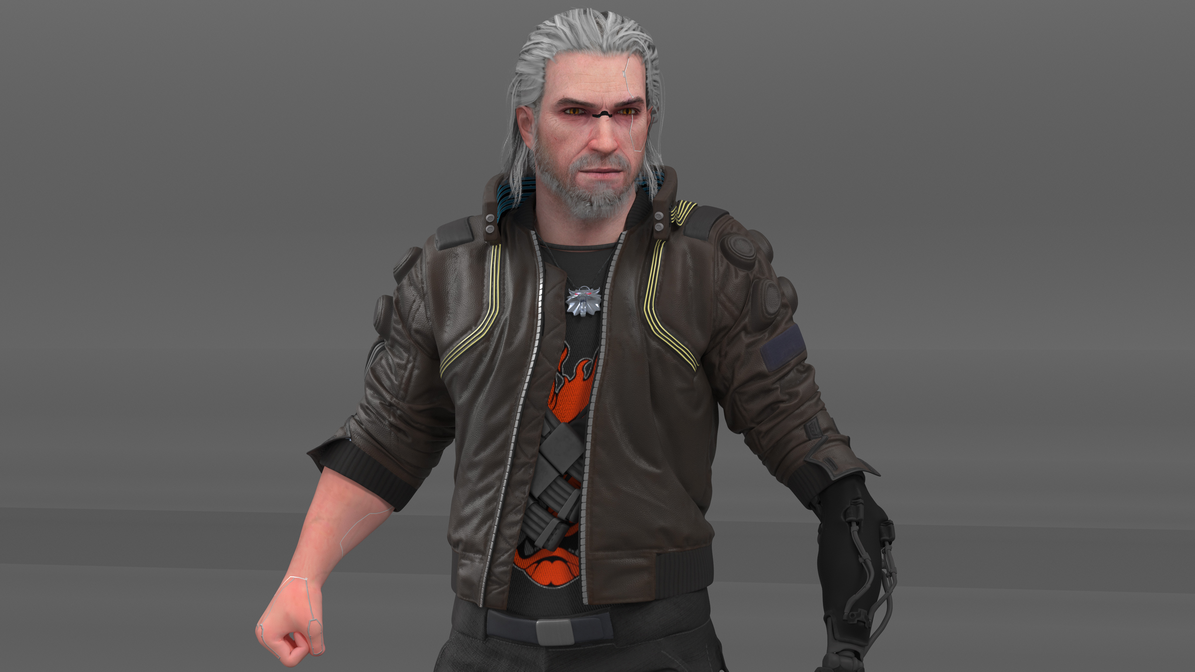 Cyberpunk 2077 Character Geralt Walking Pose 3D model