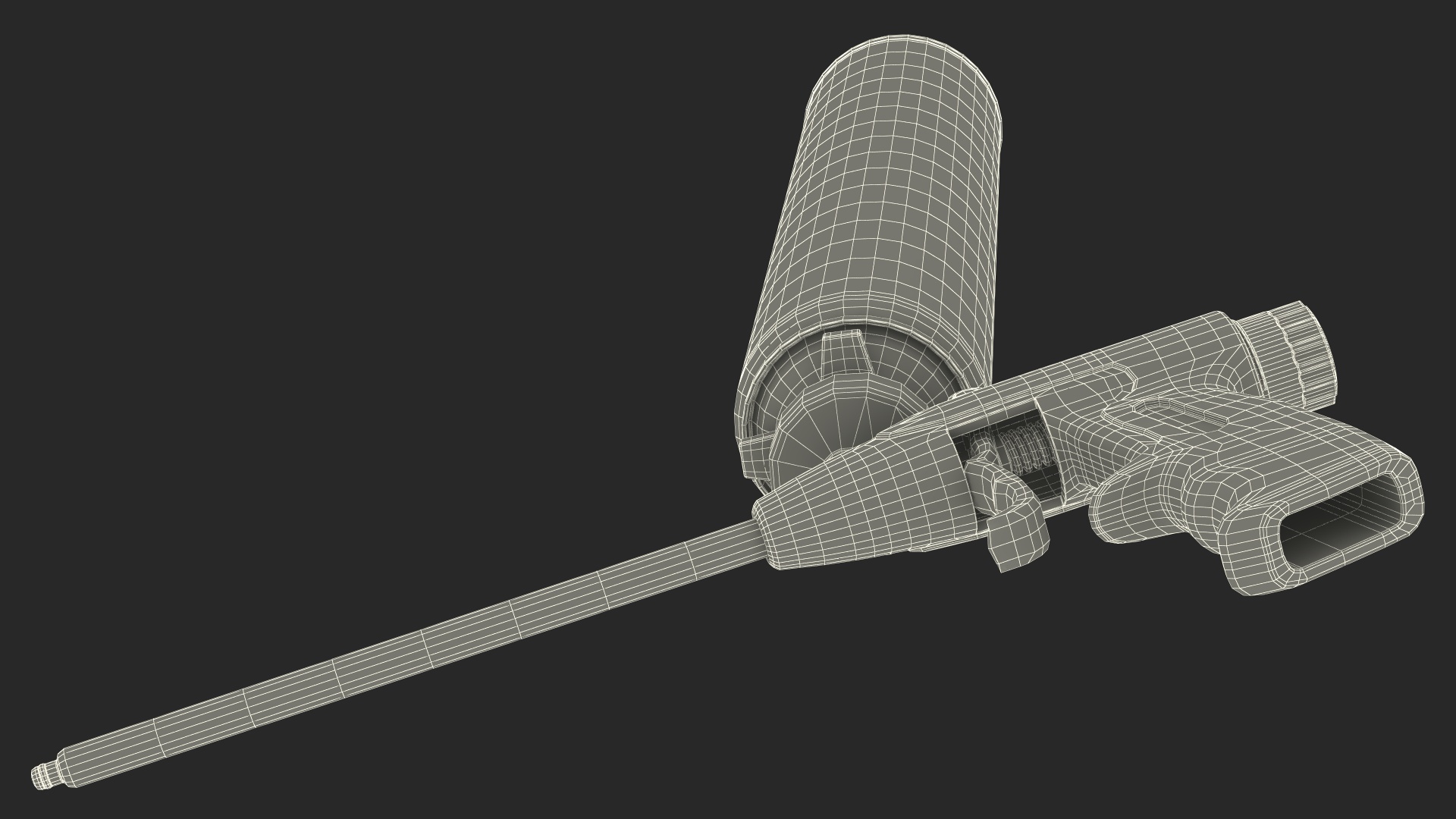 3D model Polyurethane Spray Gun with Foam Balloon Assembled