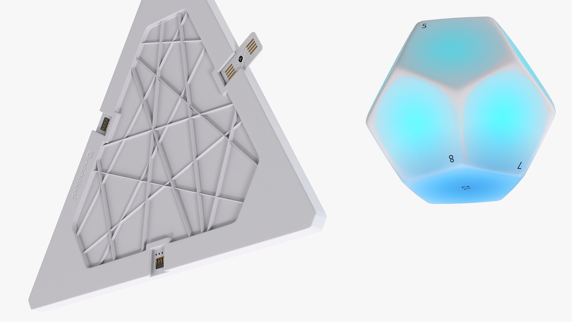 3D model Nanoleaf Remote with Nanoleaf Light Panel Light On