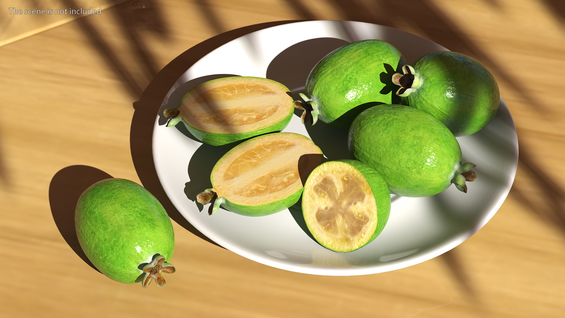 3D Heap Feijoa Fruit Plate model