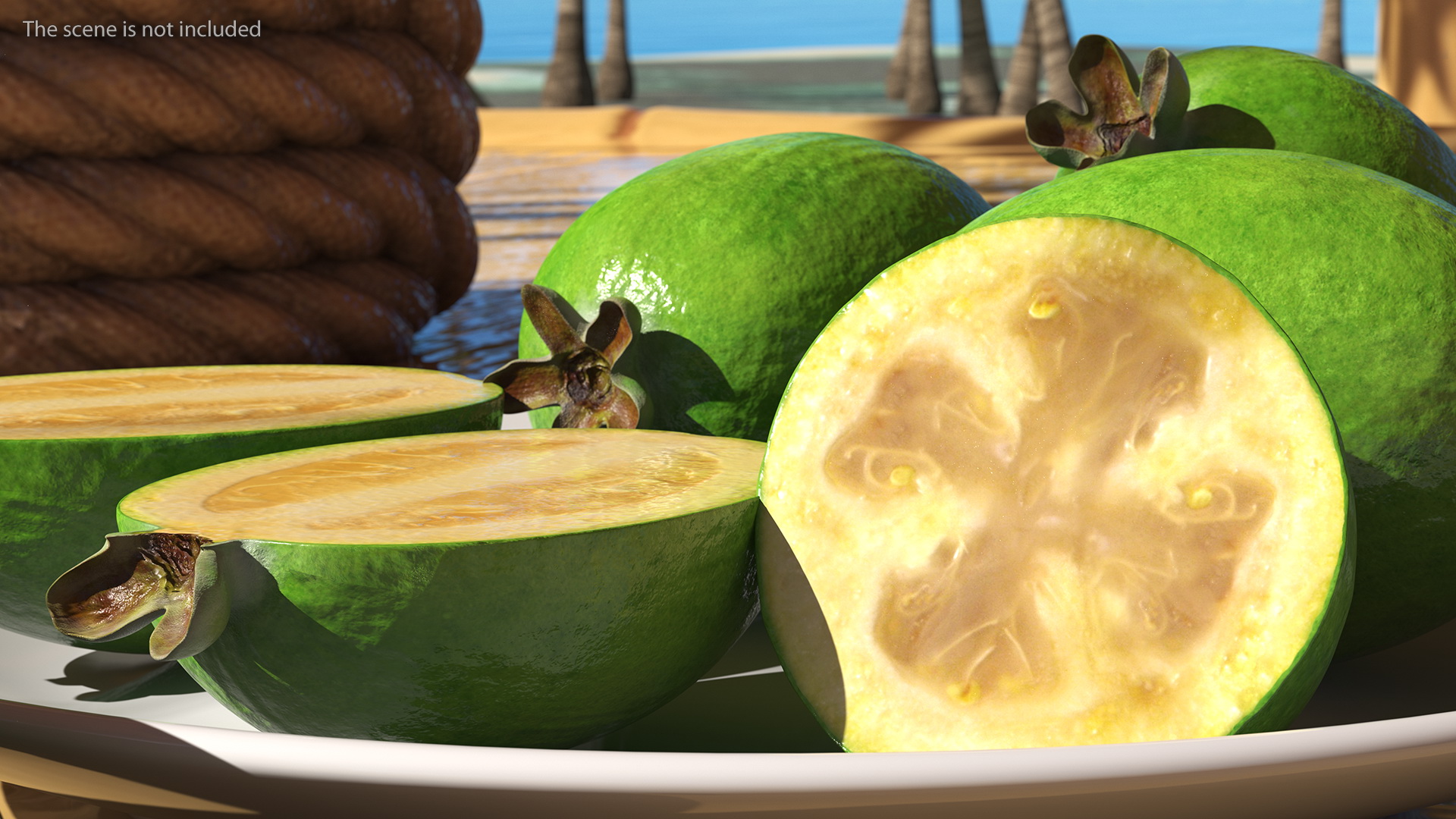 3D Heap Feijoa Fruit Plate model