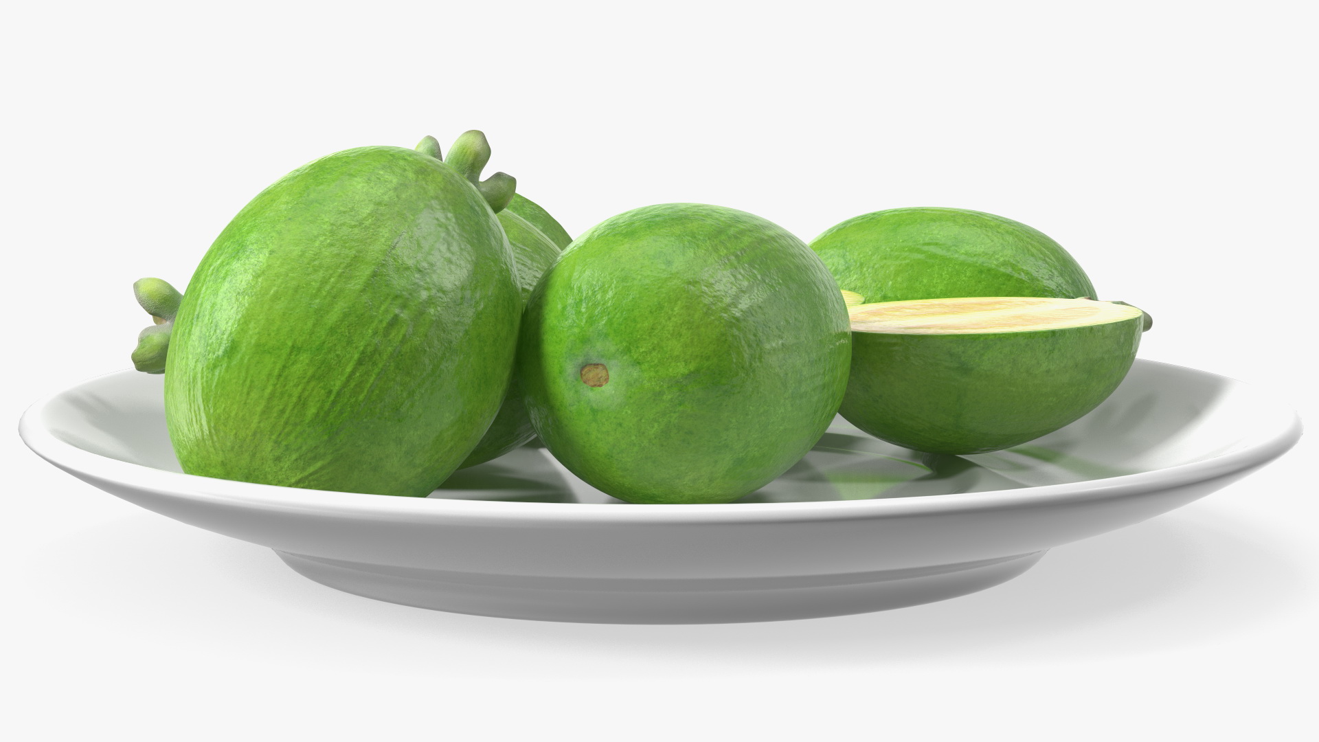 3D Heap Feijoa Fruit Plate model