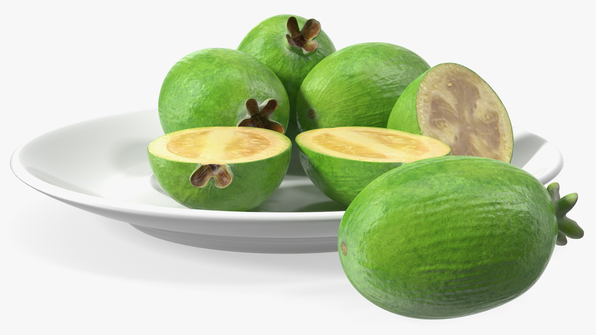 3D Heap Feijoa Fruit Plate model