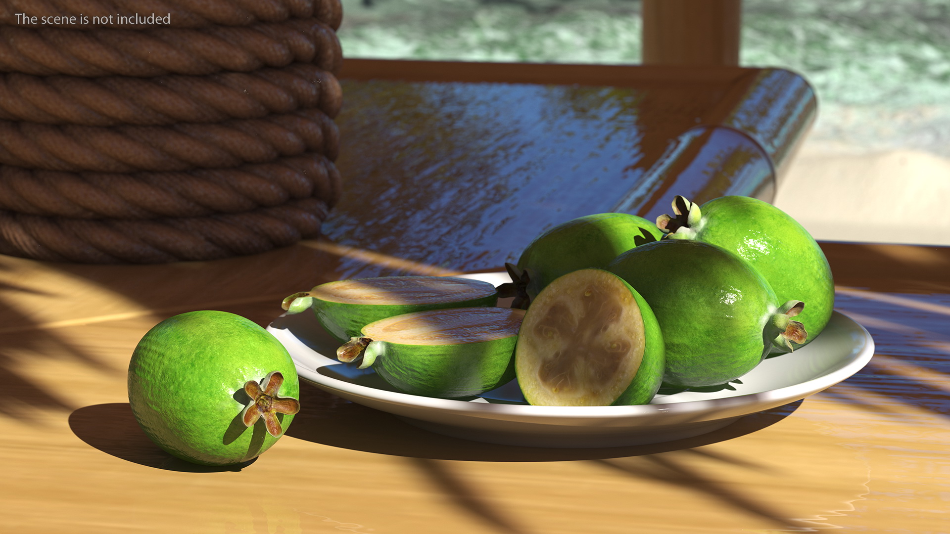 3D Heap Feijoa Fruit Plate model