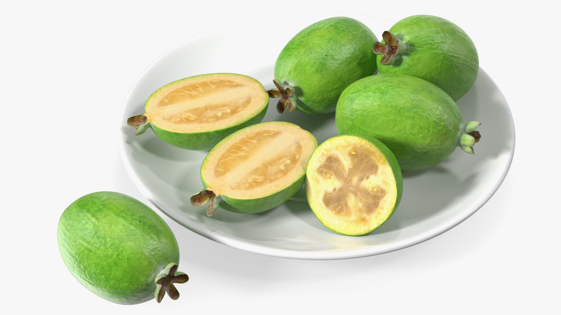 3D Heap Feijoa Fruit Plate model