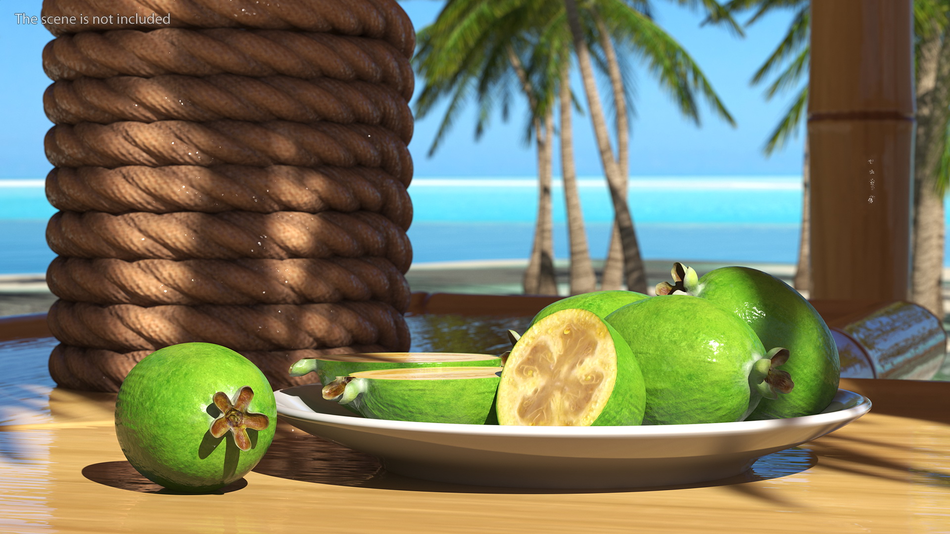 3D Heap Feijoa Fruit Plate model