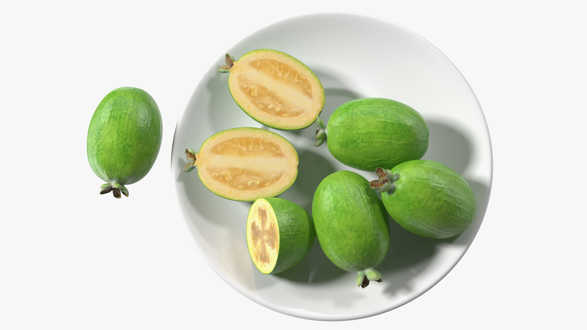 3D Heap Feijoa Fruit Plate model