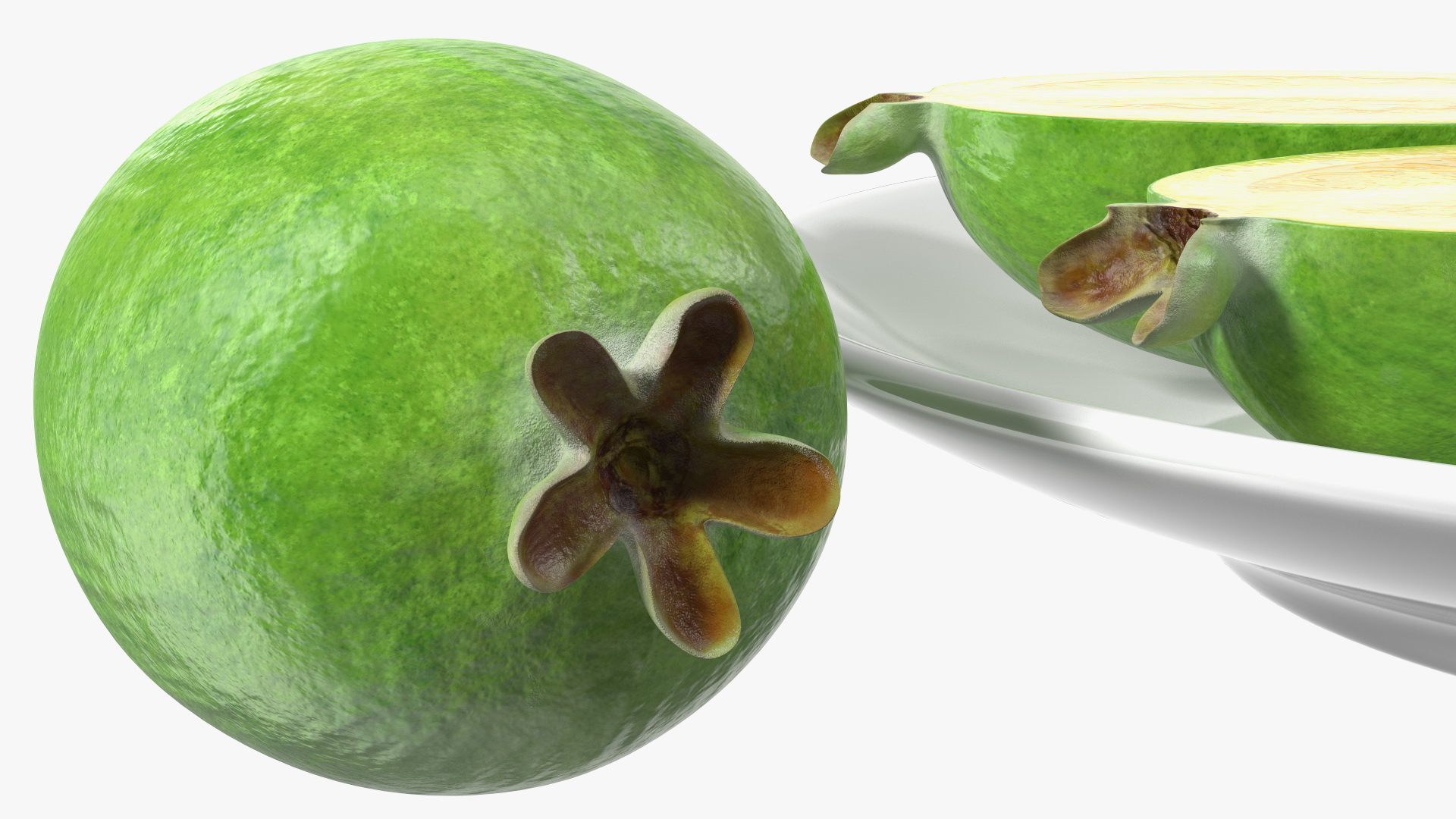 3D Heap Feijoa Fruit Plate model