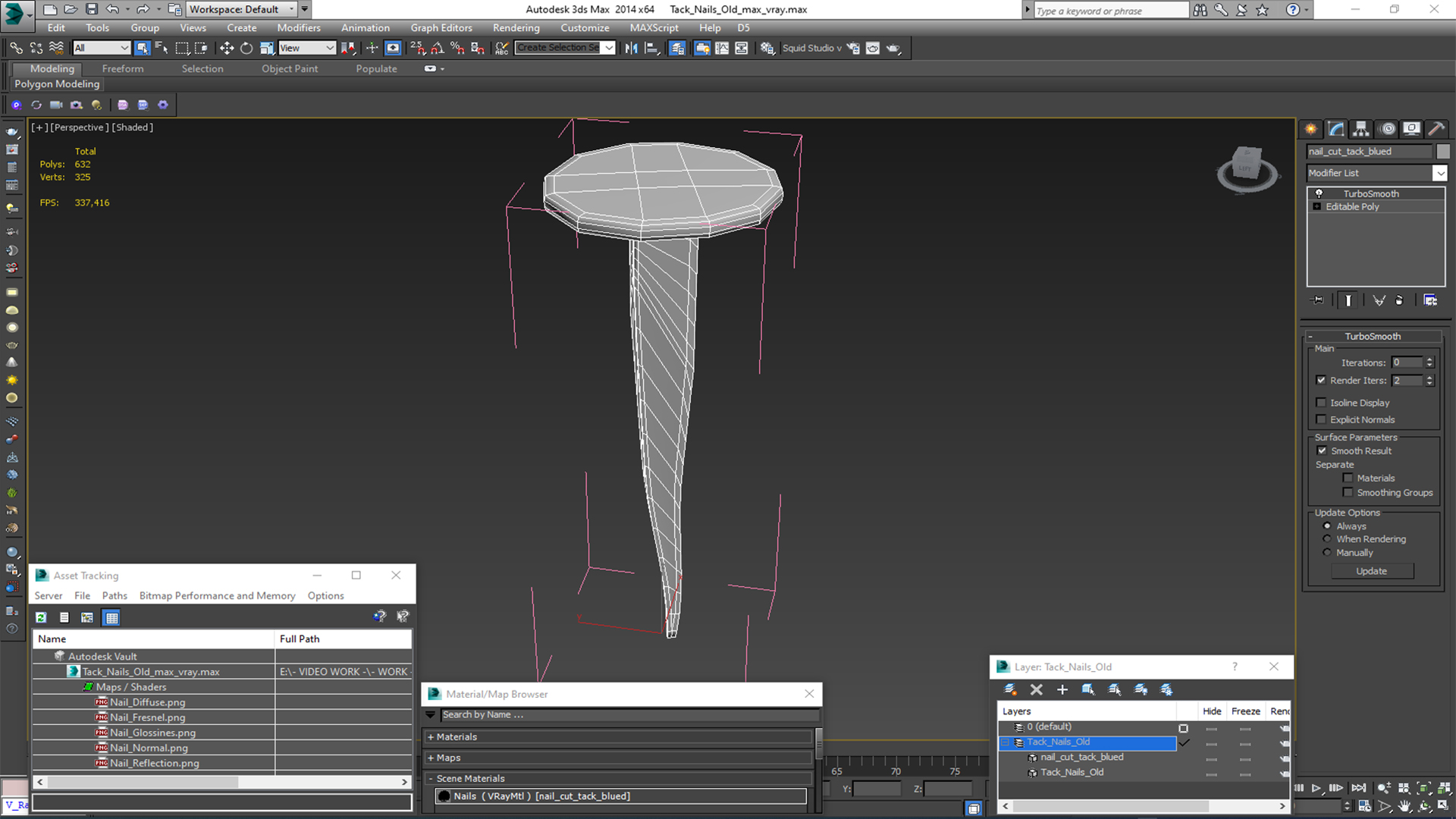 Tack Nails Old 3D model