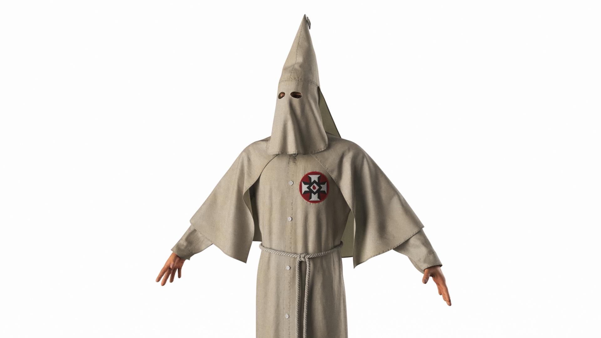 3D model Character Ku Klux Klan in Old Mantle and Mask