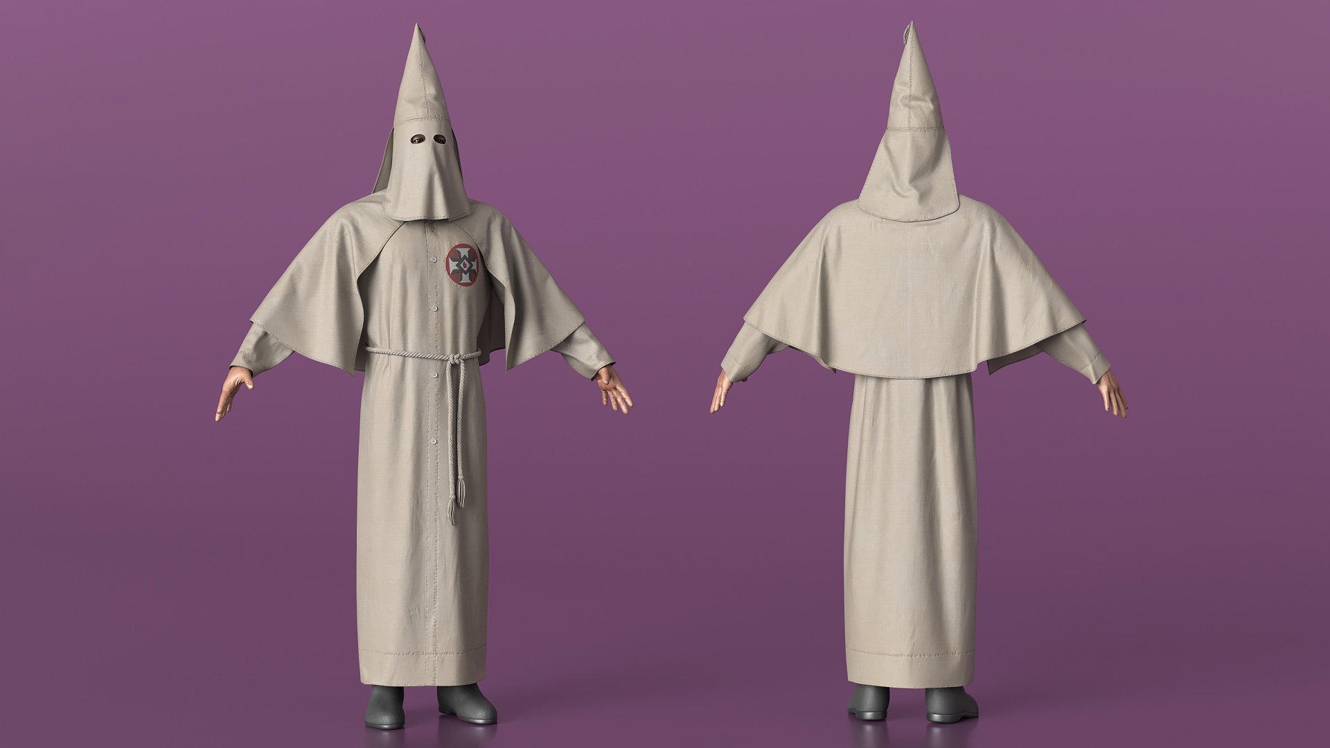 3D model Character Ku Klux Klan in Old Mantle and Mask