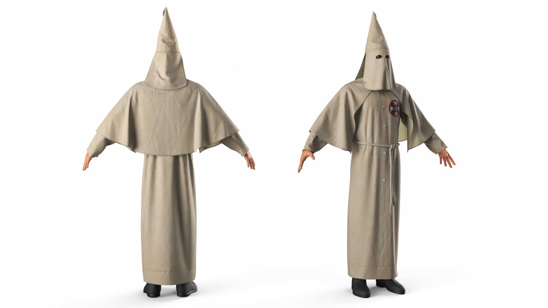 3D model Character Ku Klux Klan in Old Mantle and Mask