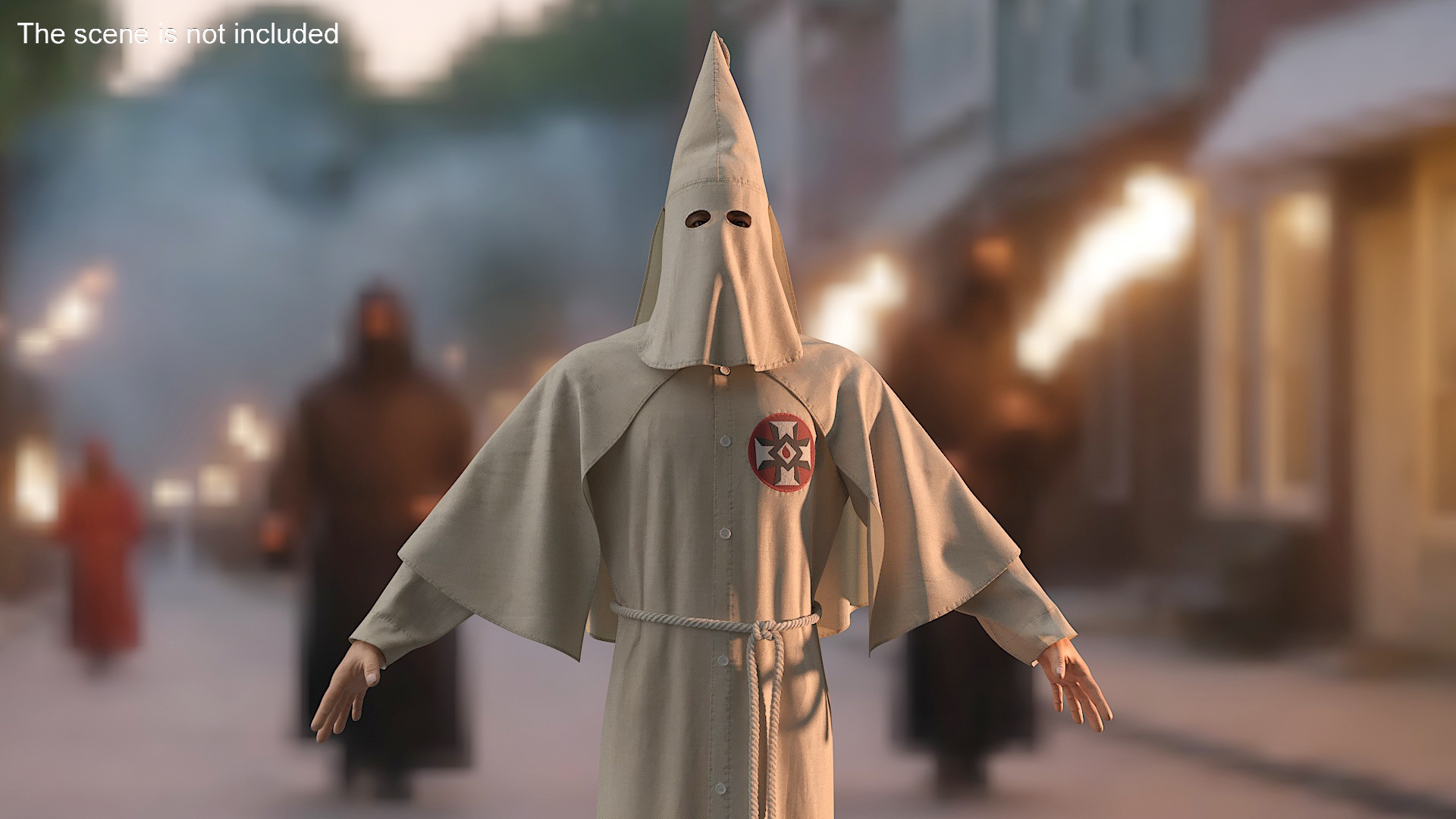 3D model Character Ku Klux Klan in Old Mantle and Mask