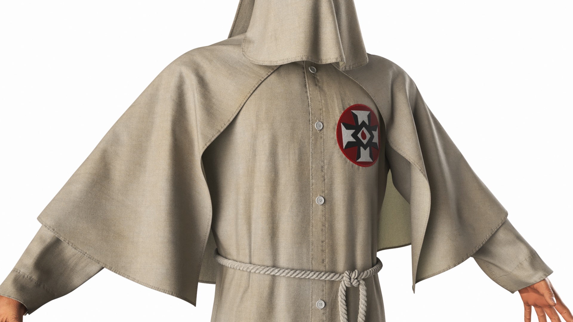 3D model Character Ku Klux Klan in Old Mantle and Mask