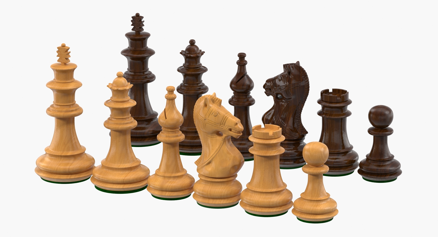 3D model Wooden Chess Figures