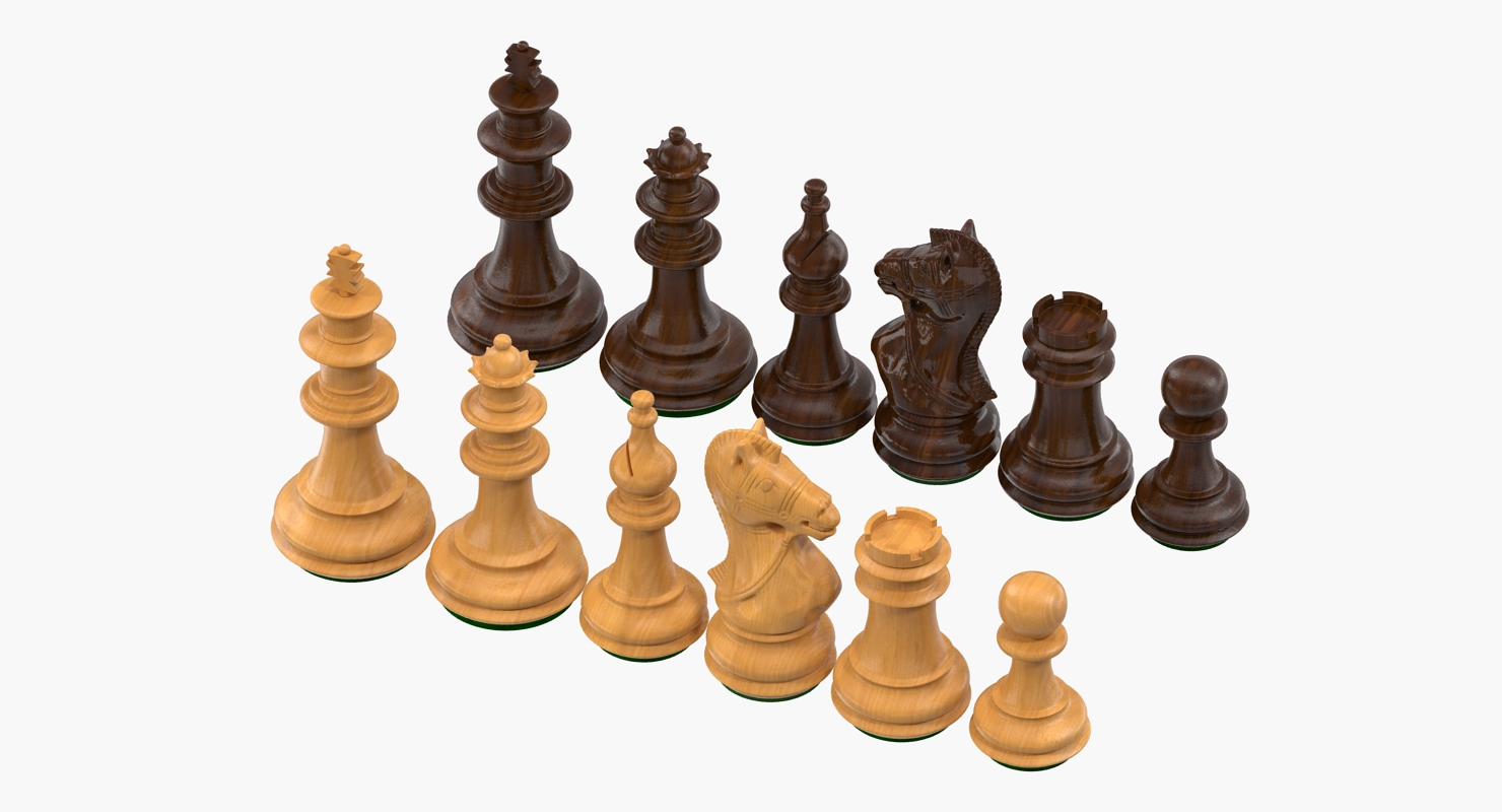 3D model Wooden Chess Figures