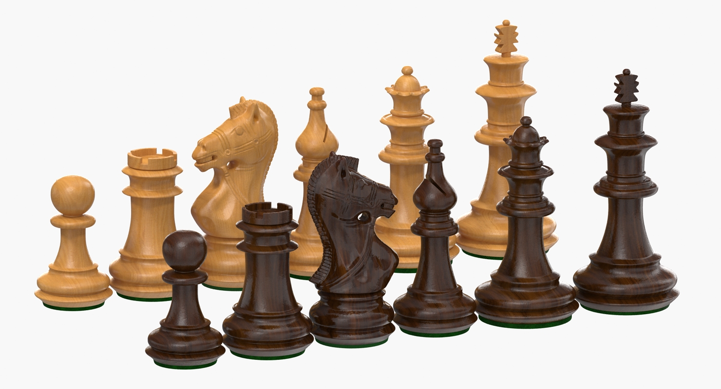 3D model Wooden Chess Figures