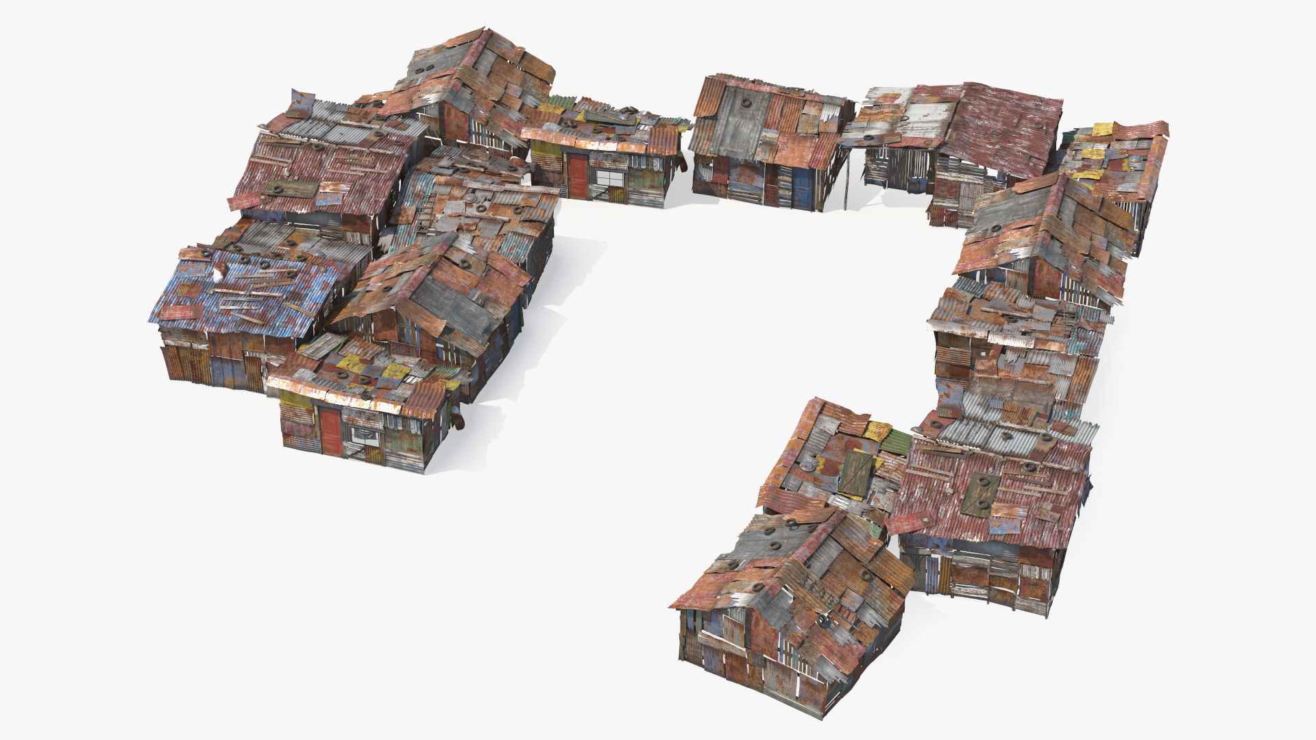 3D Rusty Slum Settlement